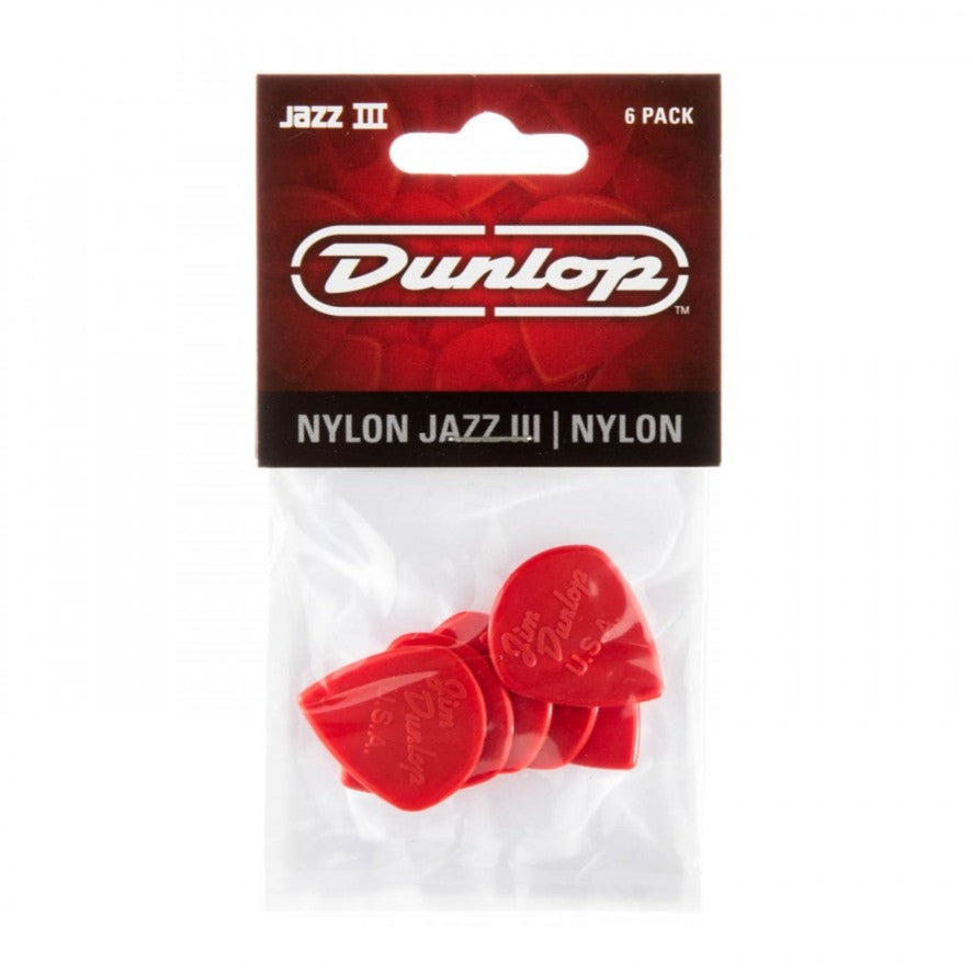Dunlop Jazz III Pick Pack, Red Nylon,1.38mm (6pk)