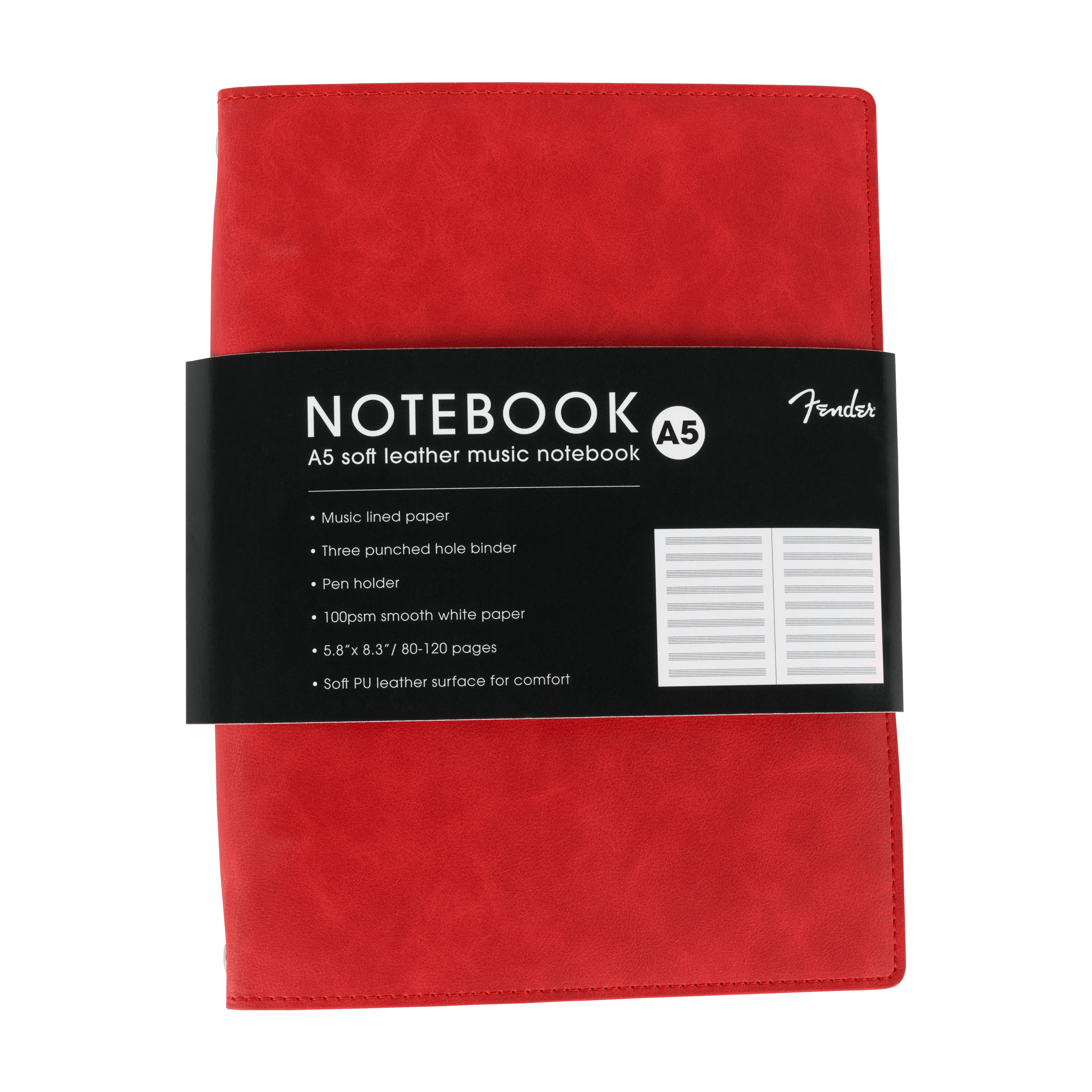 Fender™ Cuaderno de Notas de Música en Cuero Vegano