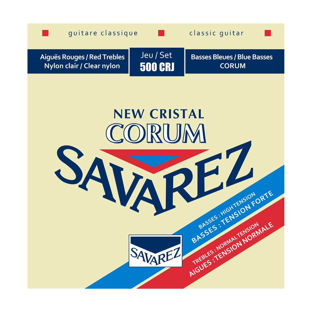 Savrarez S.A. 500CRJ New Cristal Corum Mixed-Tension Nylon Classical Guitar Strings Silverplated Wound