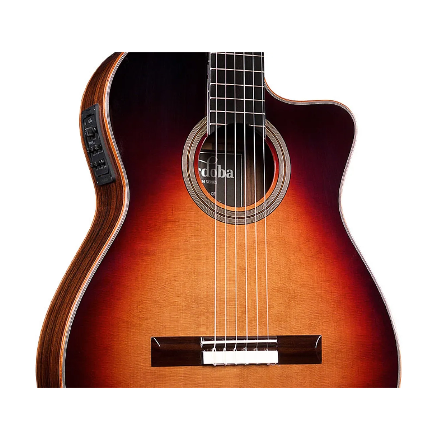 Cordoba Fusion Orchestra Ce Nylon String Acoustic Guitar - Tear Drop Burst