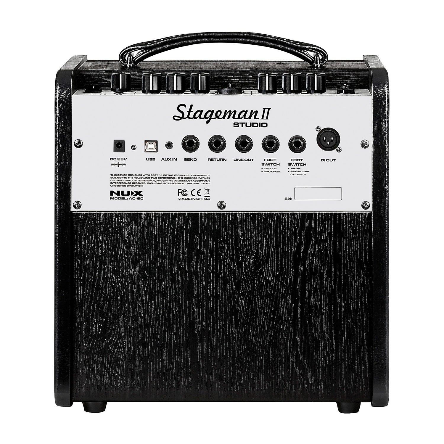 NUX Stageman II Studio AC-60 60-watt 1 x 6.5-inch Acoustic Guitar Combo Amp