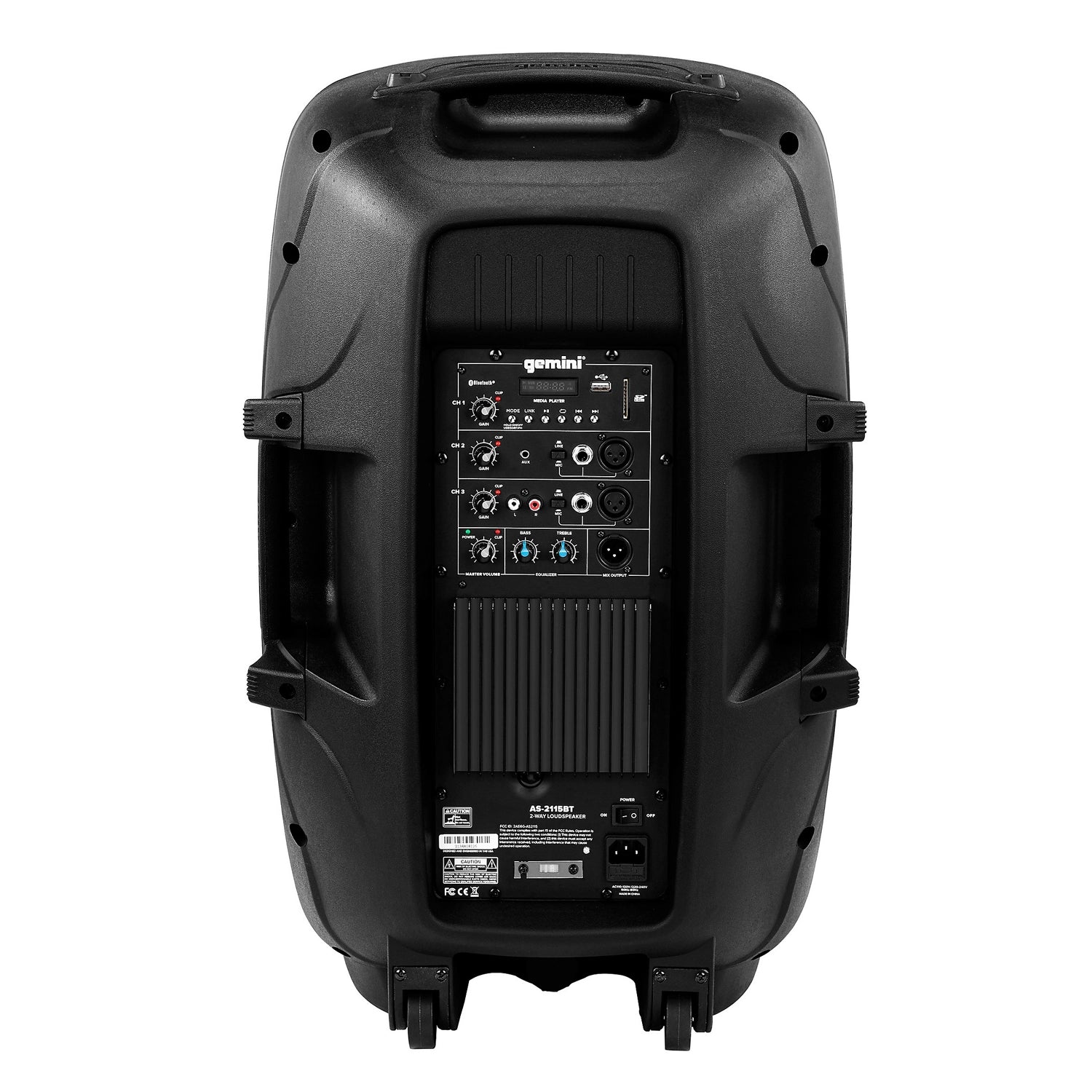 Gemini AS-2115BT 15" 2000 Watt Powered Loudspeaker With Bluetooth