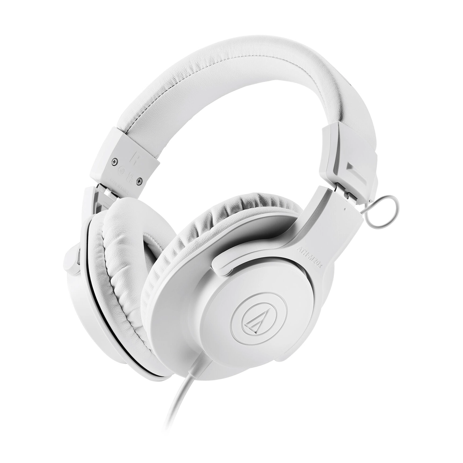 Audio-Technica ATH-M20x closed-back monitoring headphones - white 
front side angle view