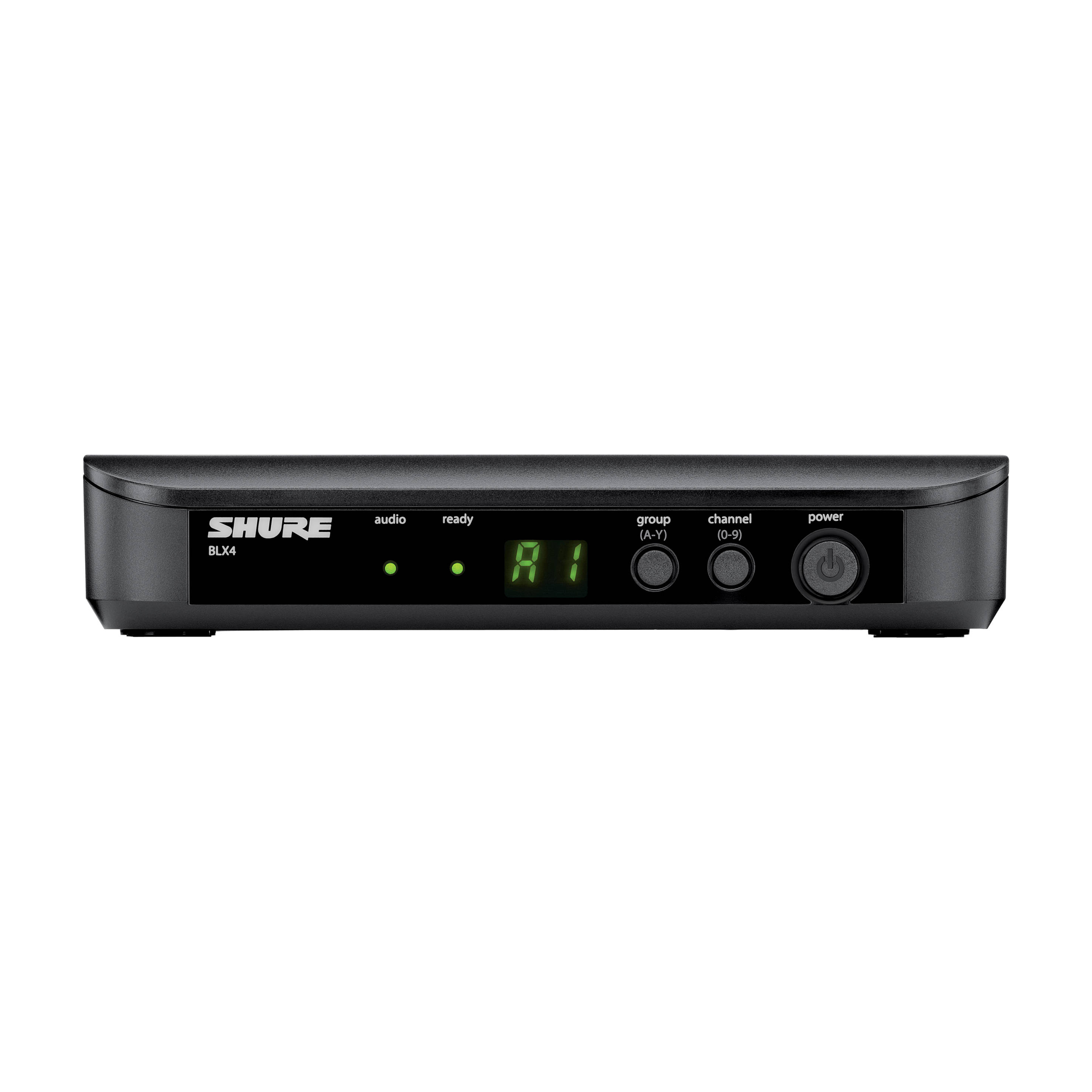 Shure BLX4 tabletop single-channel receiver front view