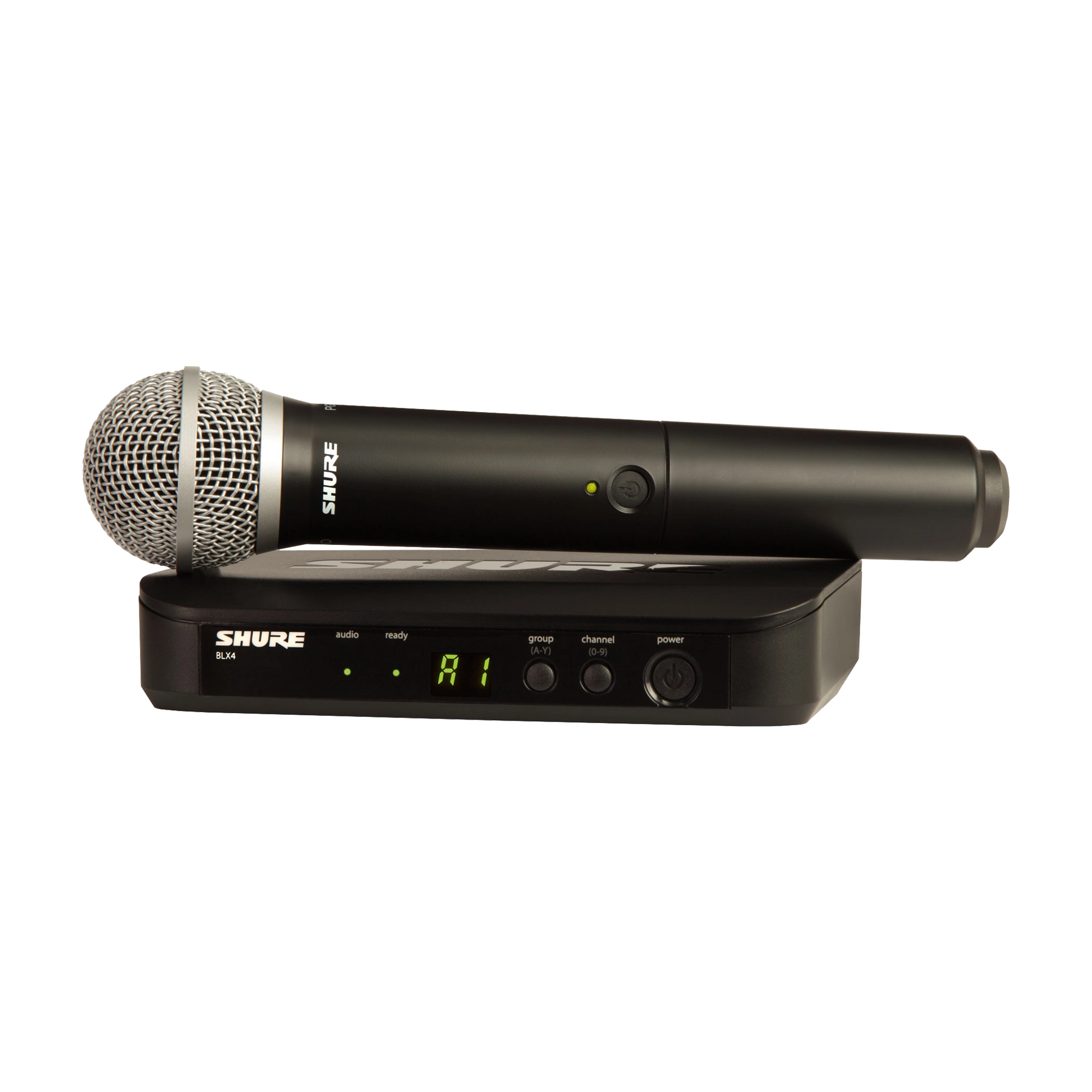 Full view of Shure BLX24/PG58 Wireless Handheld Microphone System- J11 Band