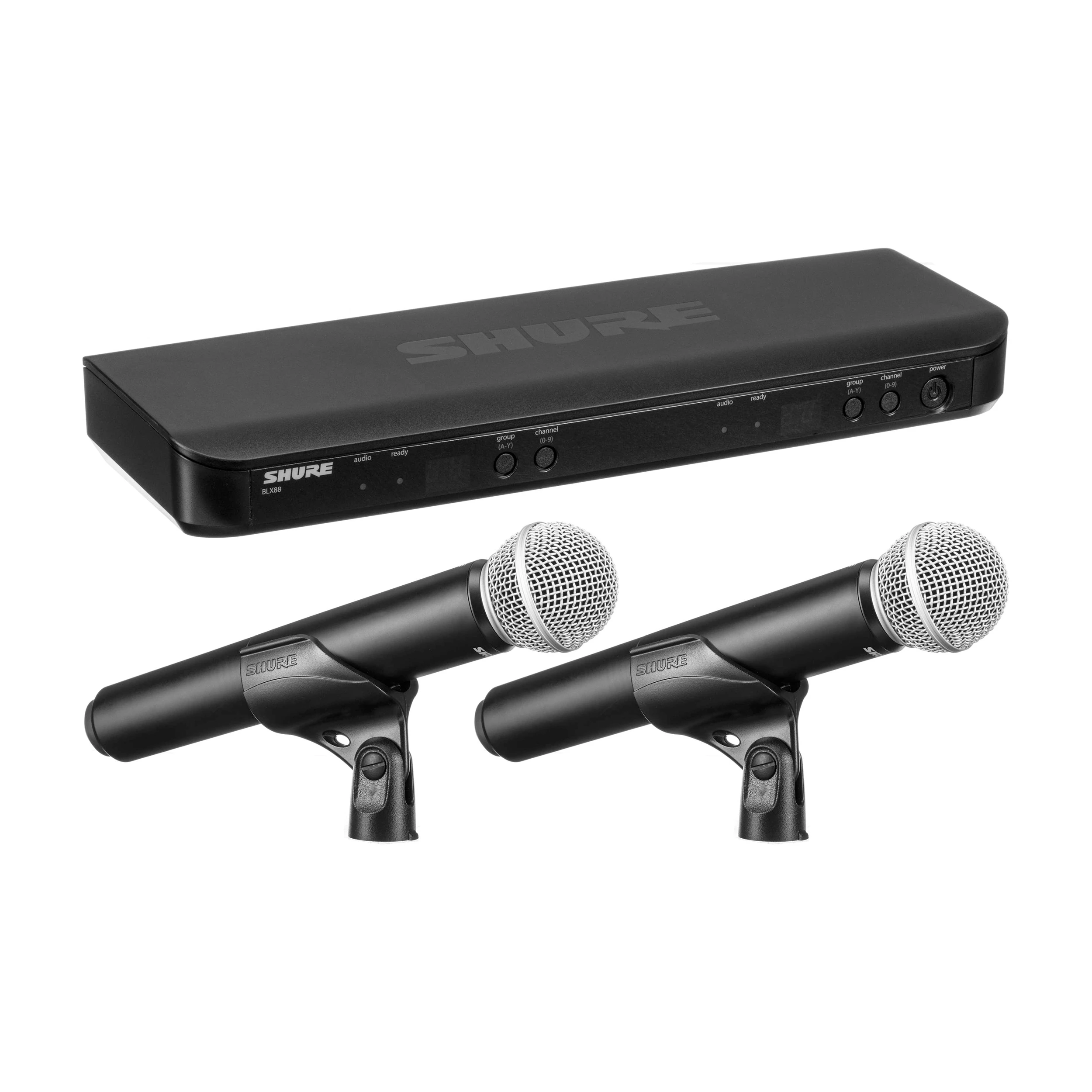Shure BLX288/PG58 Dual Channel Wireless Handheld Microphone System - H10 Band