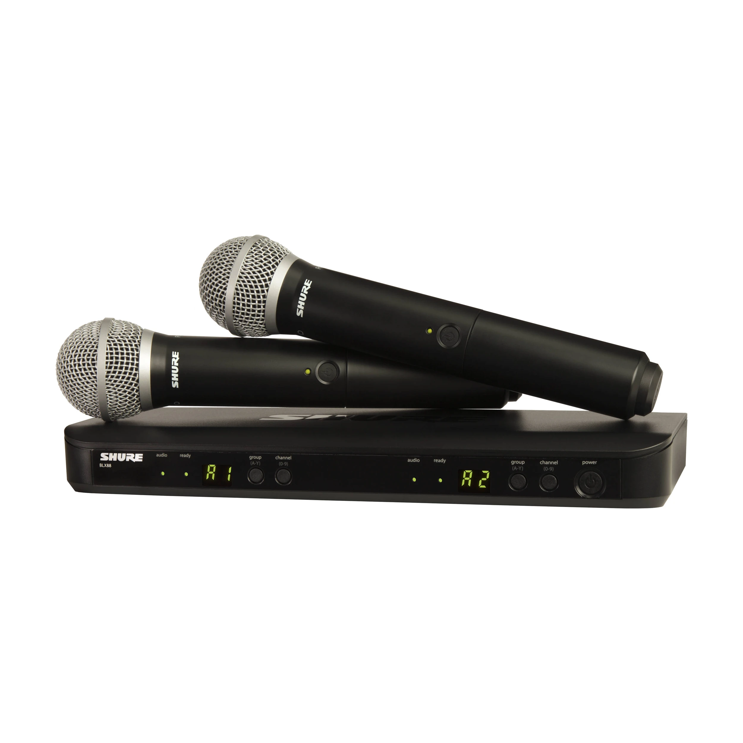 Shure BLX288/PG58 Dual Channel Wireless Handheld Microphone System - H10 Band