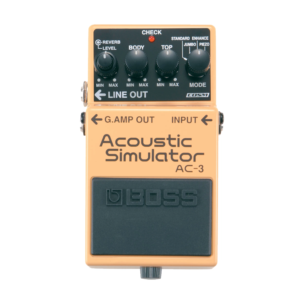 Front view of BOSS AC-3 ACOUSTIC SIMULATOR MODELING PEDAL