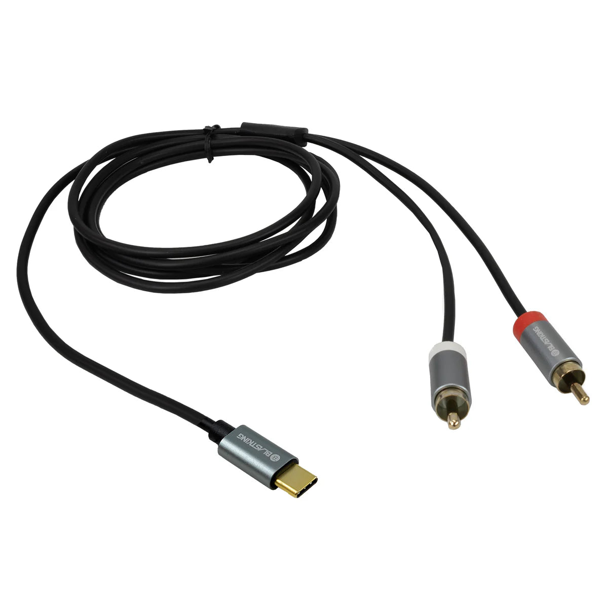 Cable de audio USB-C a RCA macho dual Blastking C2RTC-6 / 6 pies (1.82 m)