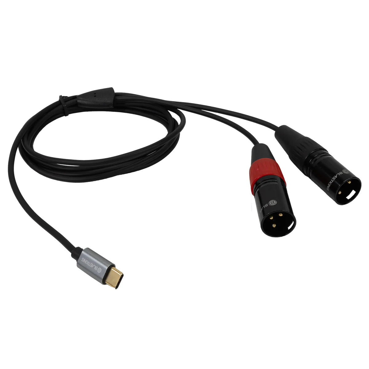 Cable de audio USB-C a doble XLR macho Blastking C2XLRTC-6 / 6 pies (1.82 m)