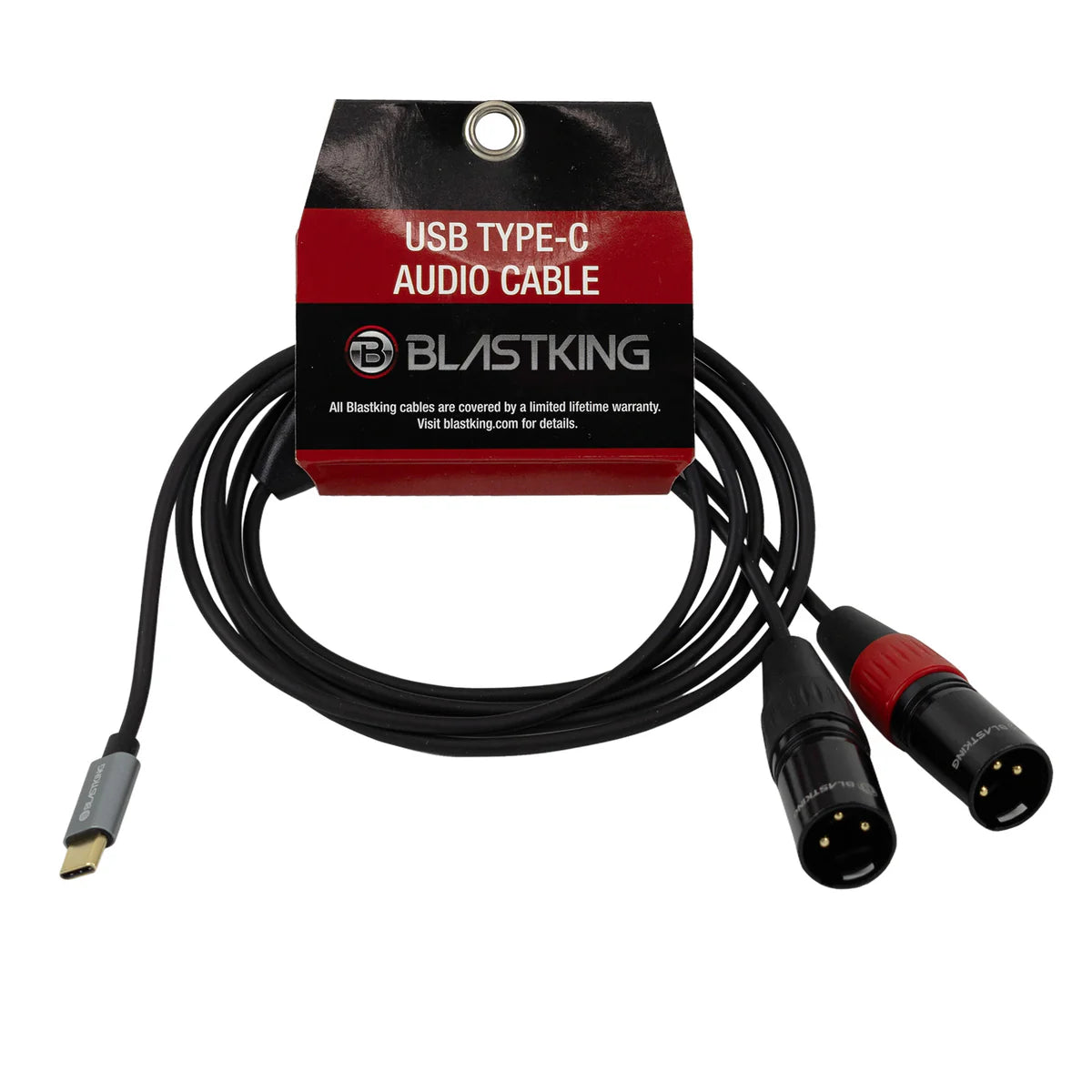Cable de audio USB-C a doble XLR macho Blastking C2XLRTC-6 / 6 pies (1.82 m)