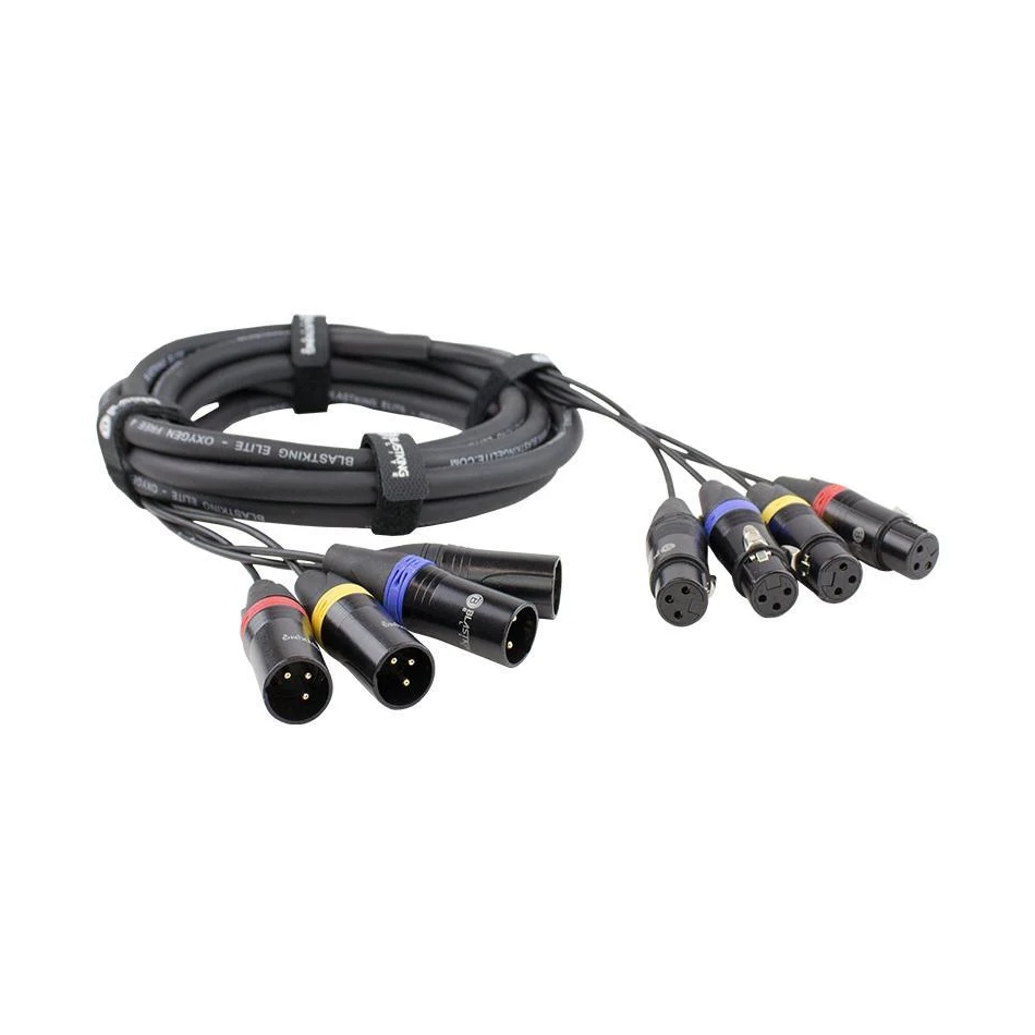 Blastking C4XLRMF Xlr Male To 4 Xlr Female Cable -25ft