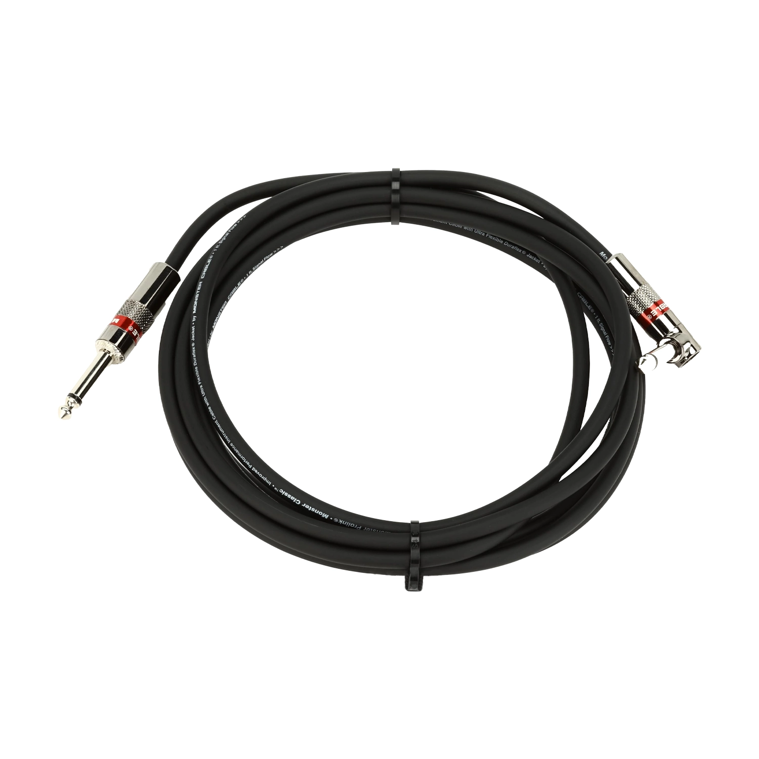 Monster Prolink Classic 1/4" TS Male-1/4" TSA Male Straight To Right Angle Instrument Cable - 12'