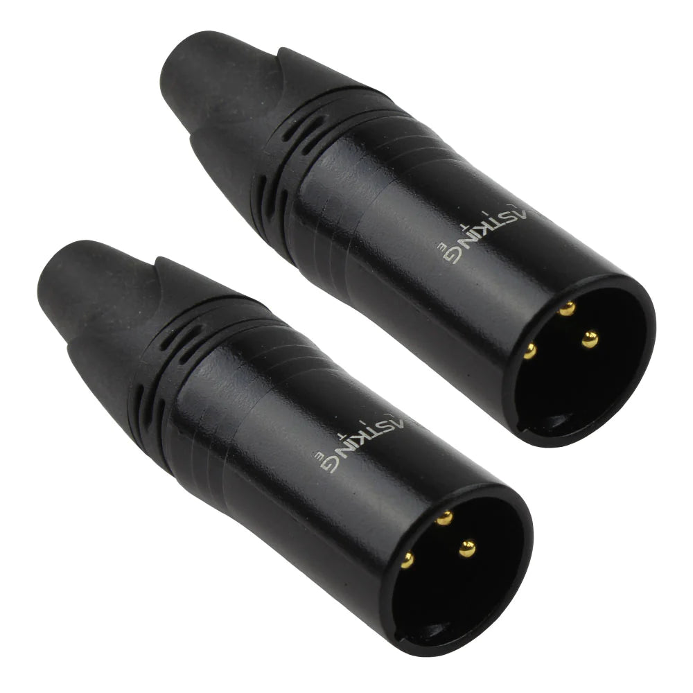 Blastking 3 Pin Male XLR Connector Gold Plated - Pair