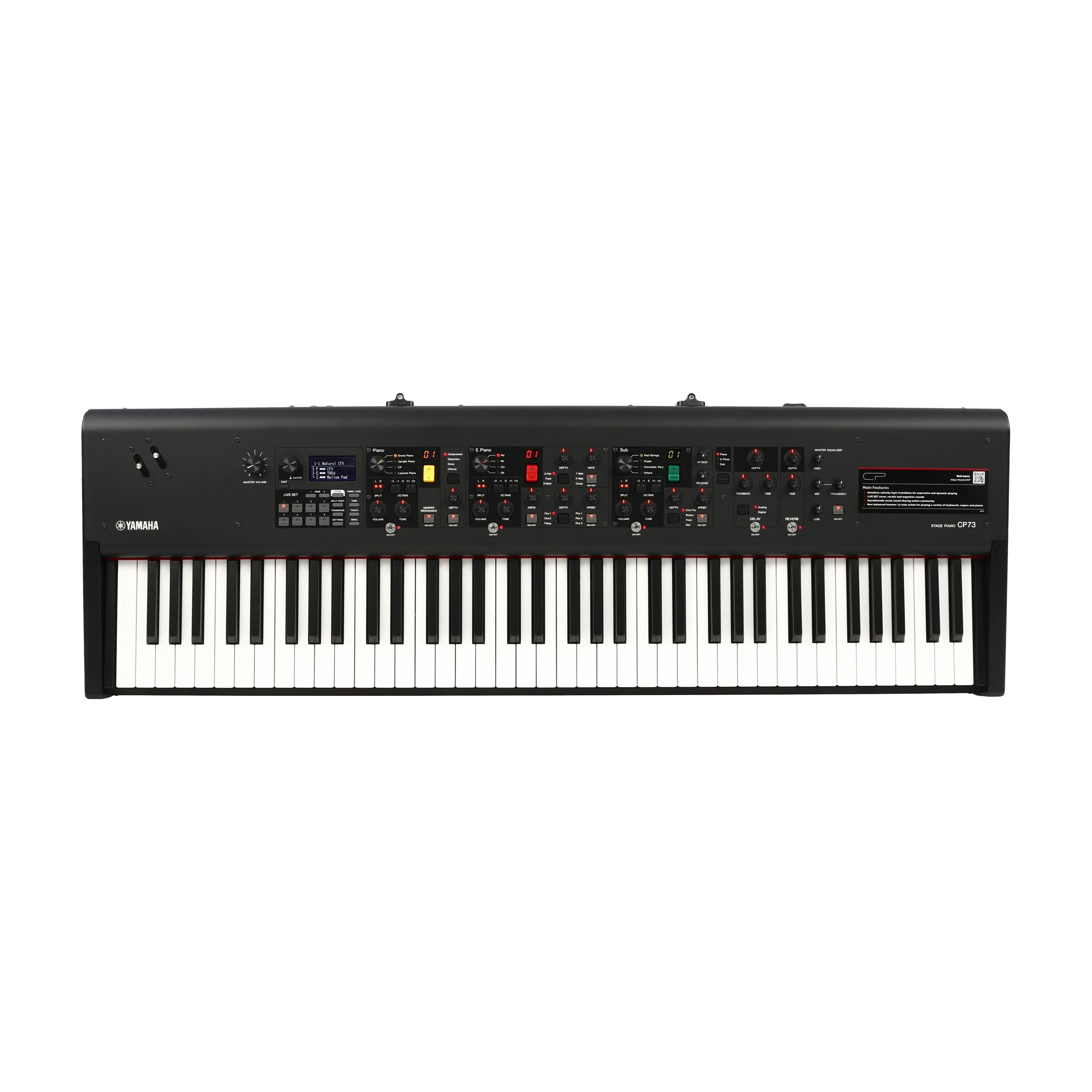 Front view of Yamaha CP73 Stage Piano