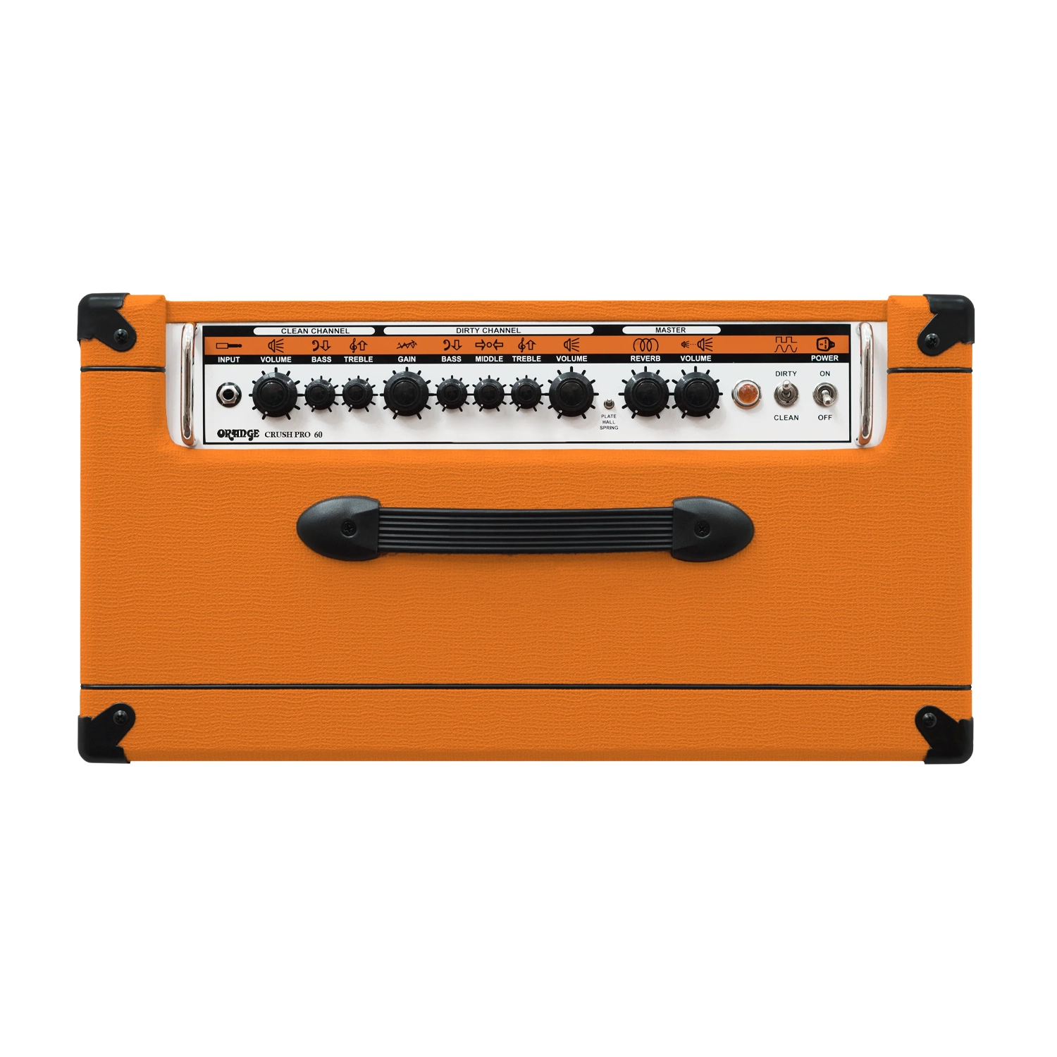 Orange Amps crush pro CR60C 60W guitar combo, top view