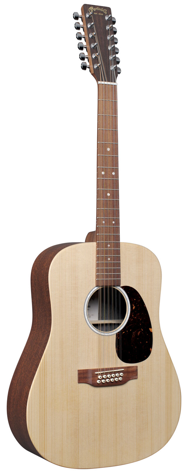 Martin D-X2e 12-String Dreadnought Acoustic-Electric Guitar - Natural