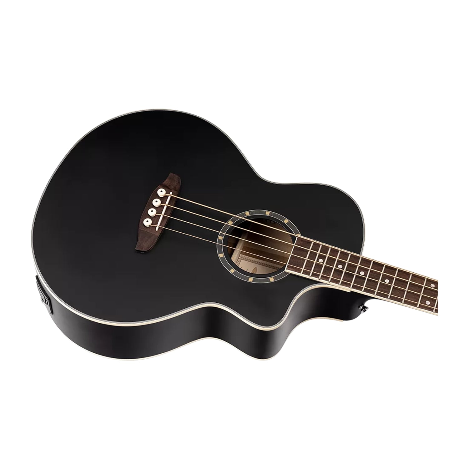 Ortega Guitars D7ce-Sbk-4 Deep Series Medium Scale A/E Bass - Black