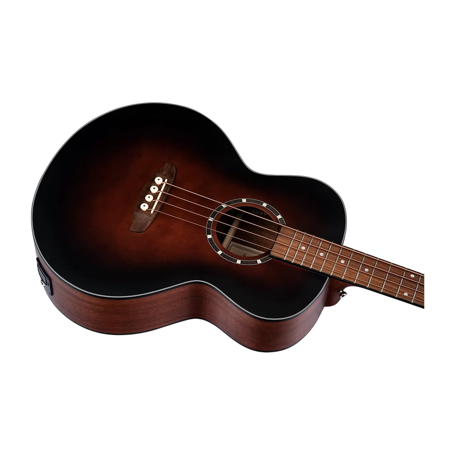 Ortega Deep Series 7 Medium Scale Acoustic Bass 4 String - Spruce / Mahogany Bourbon Fade