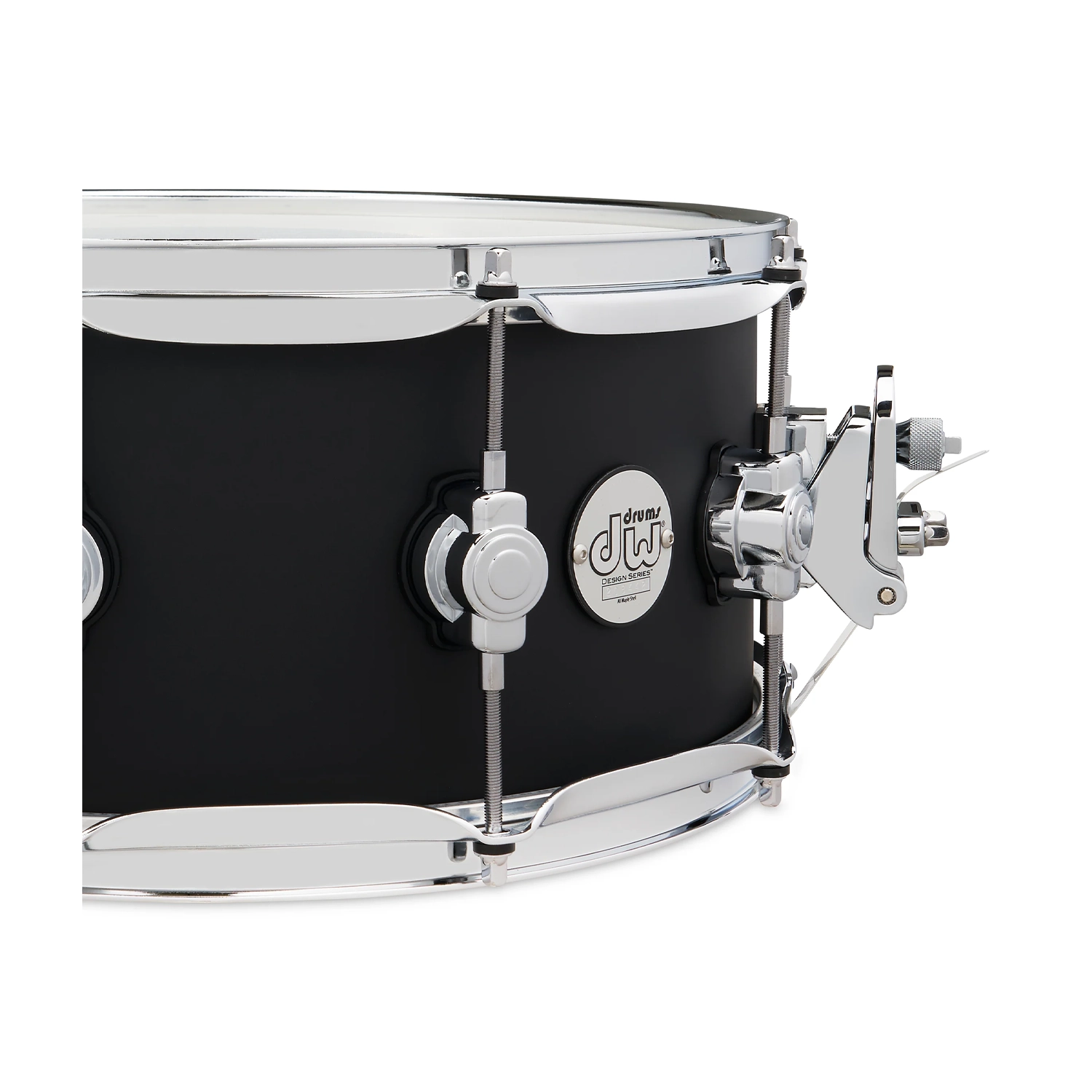 DW Design Series 6" X 14" Snare Drum - Black Satin close up adjustment knob