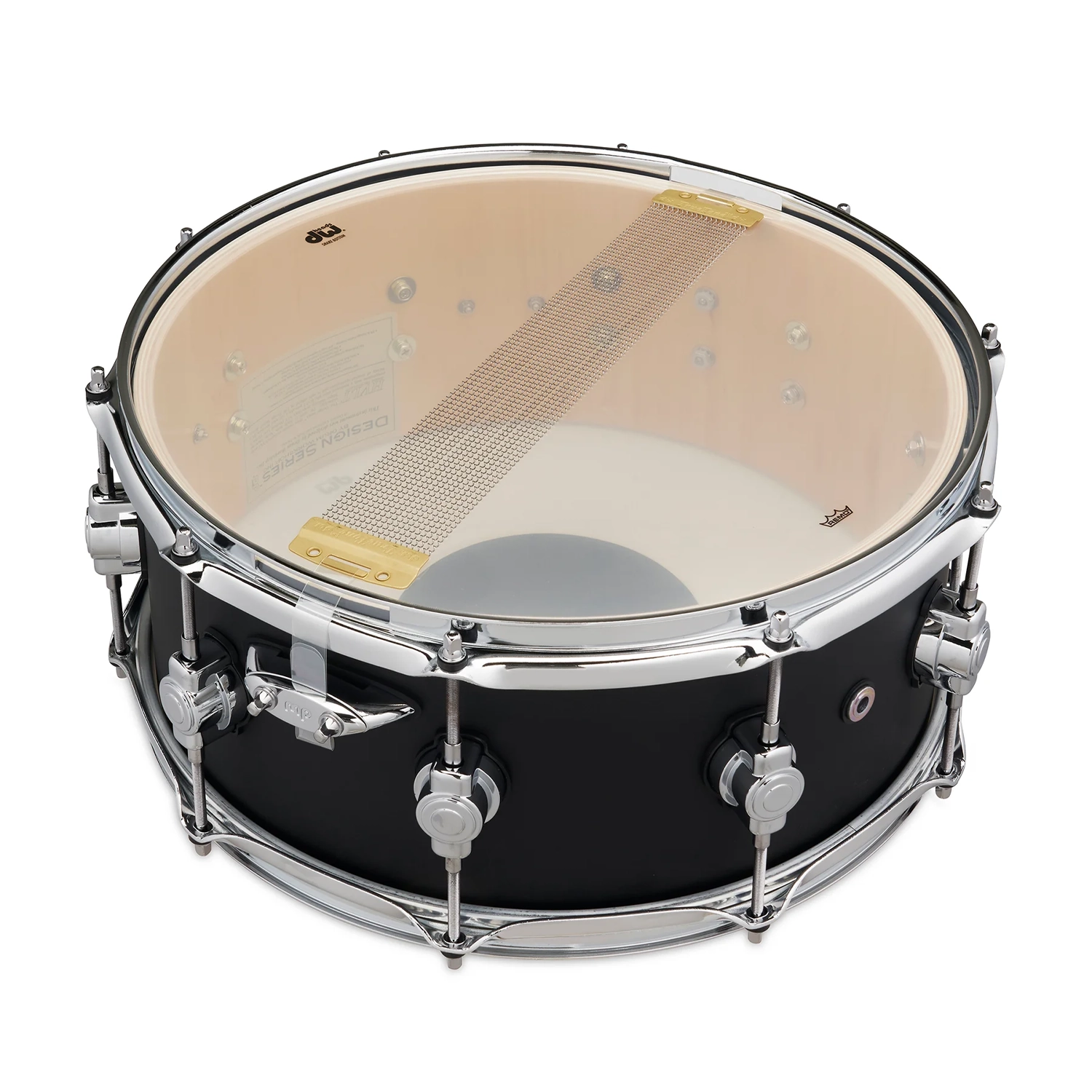 DW Design Series 6" X 14" Snare Drum - Black Satin underneath view
