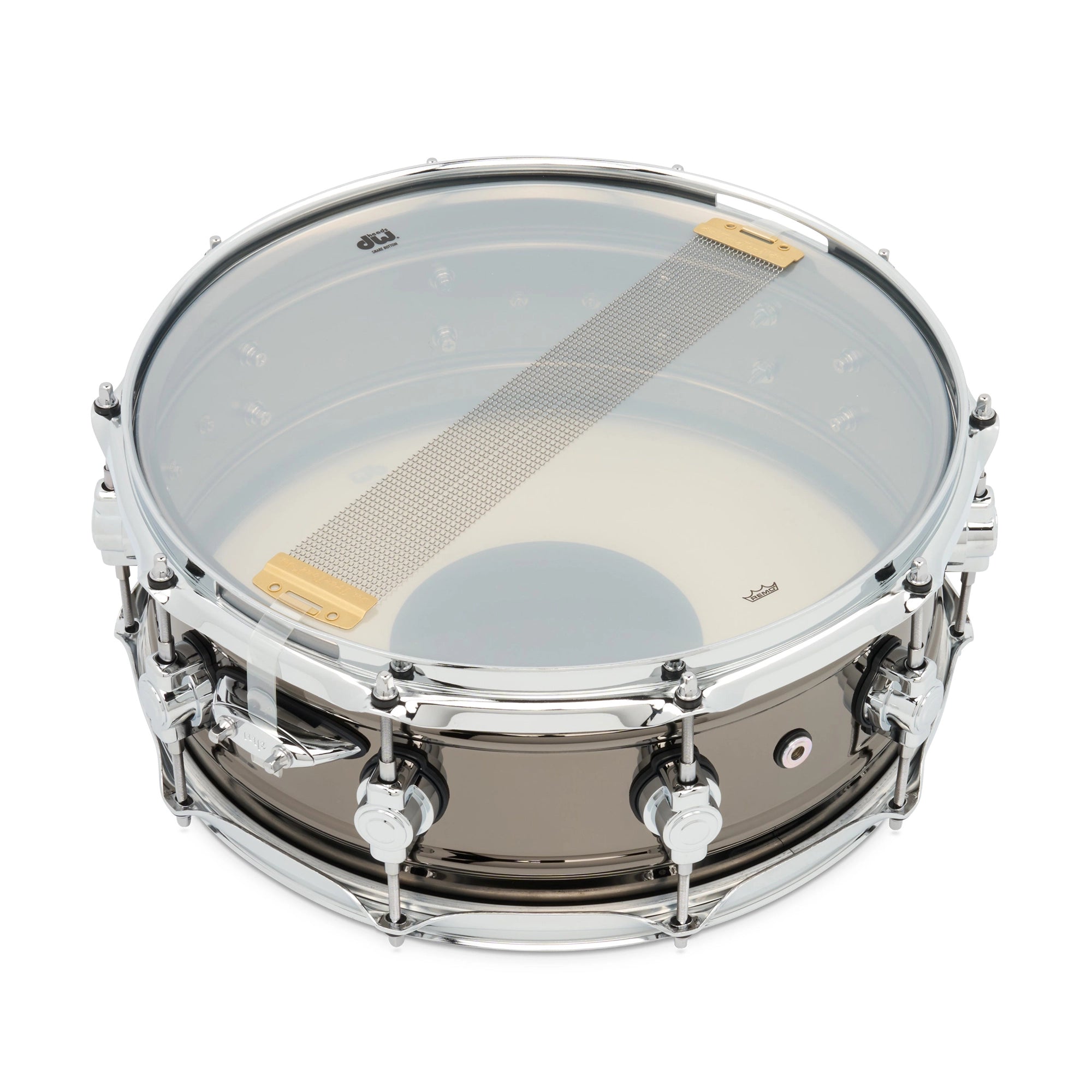 Caja de tambor DW Design Series de níquel negro sobre latón de 14x5.5 pulgadas