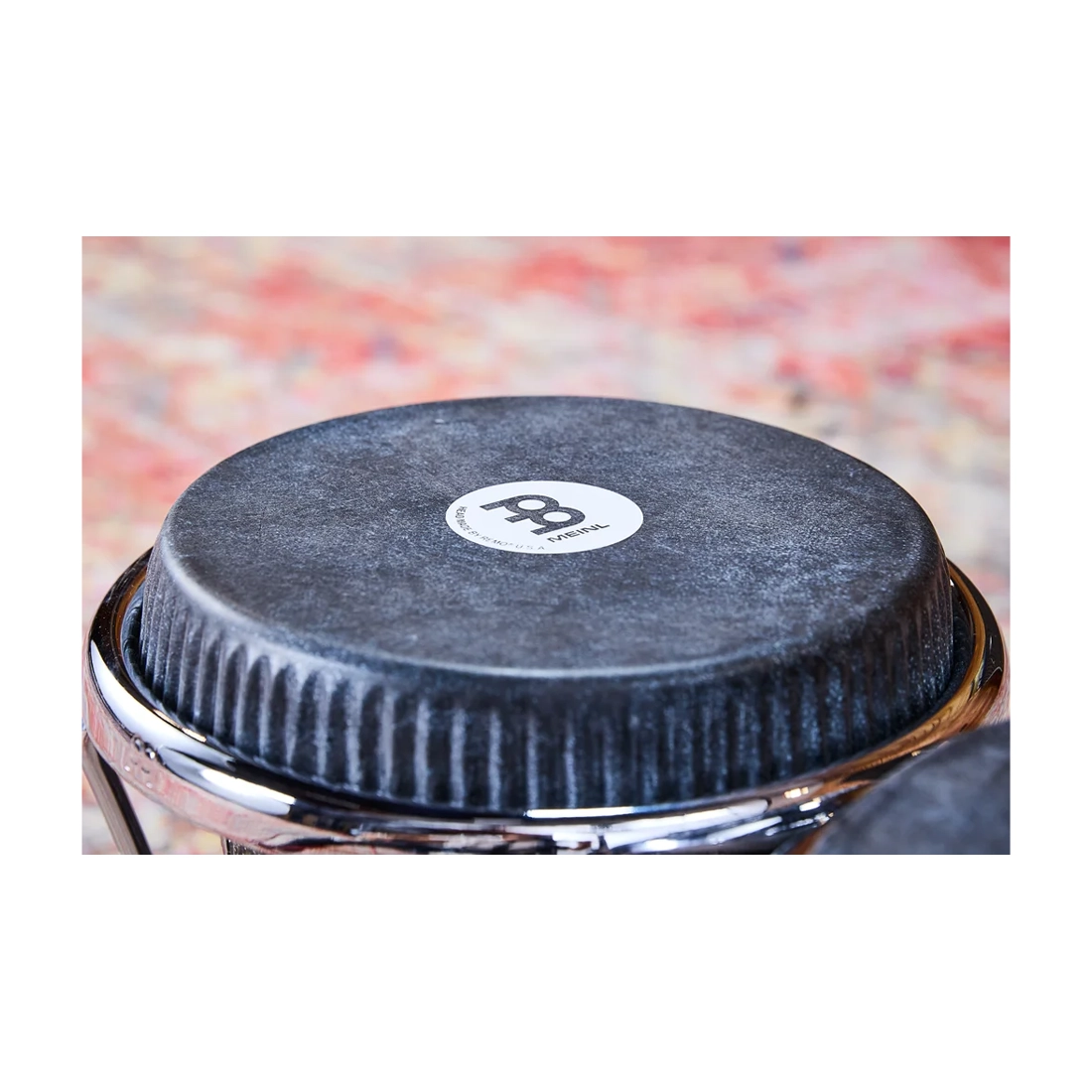 Close up view in the head of Meinl Percussion DG400MS Diego Galé Signature Bongos - Midnight Star