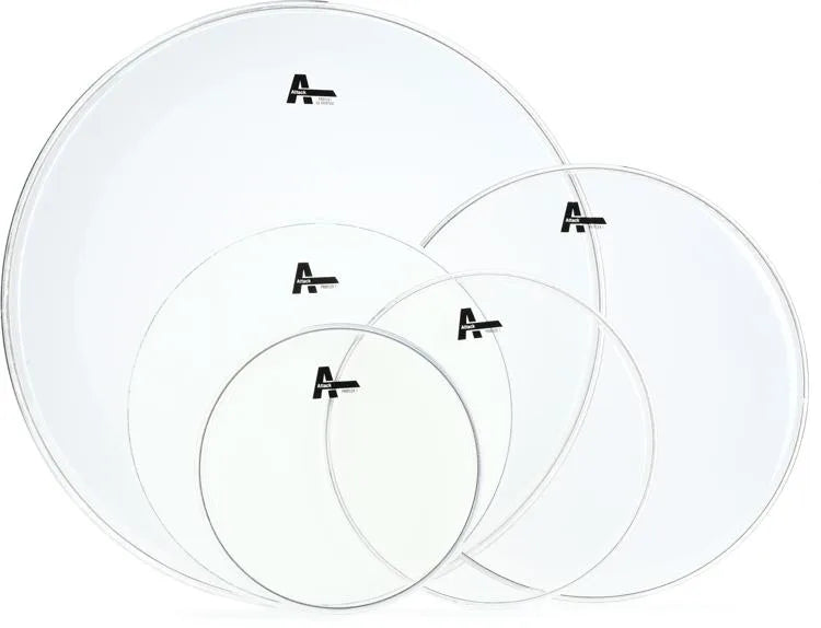 Attack Proflex 1 Rock 5-Piece Clear Drumheads Pack - 10", 12", 16", 22" with 14" Coated Snare Head