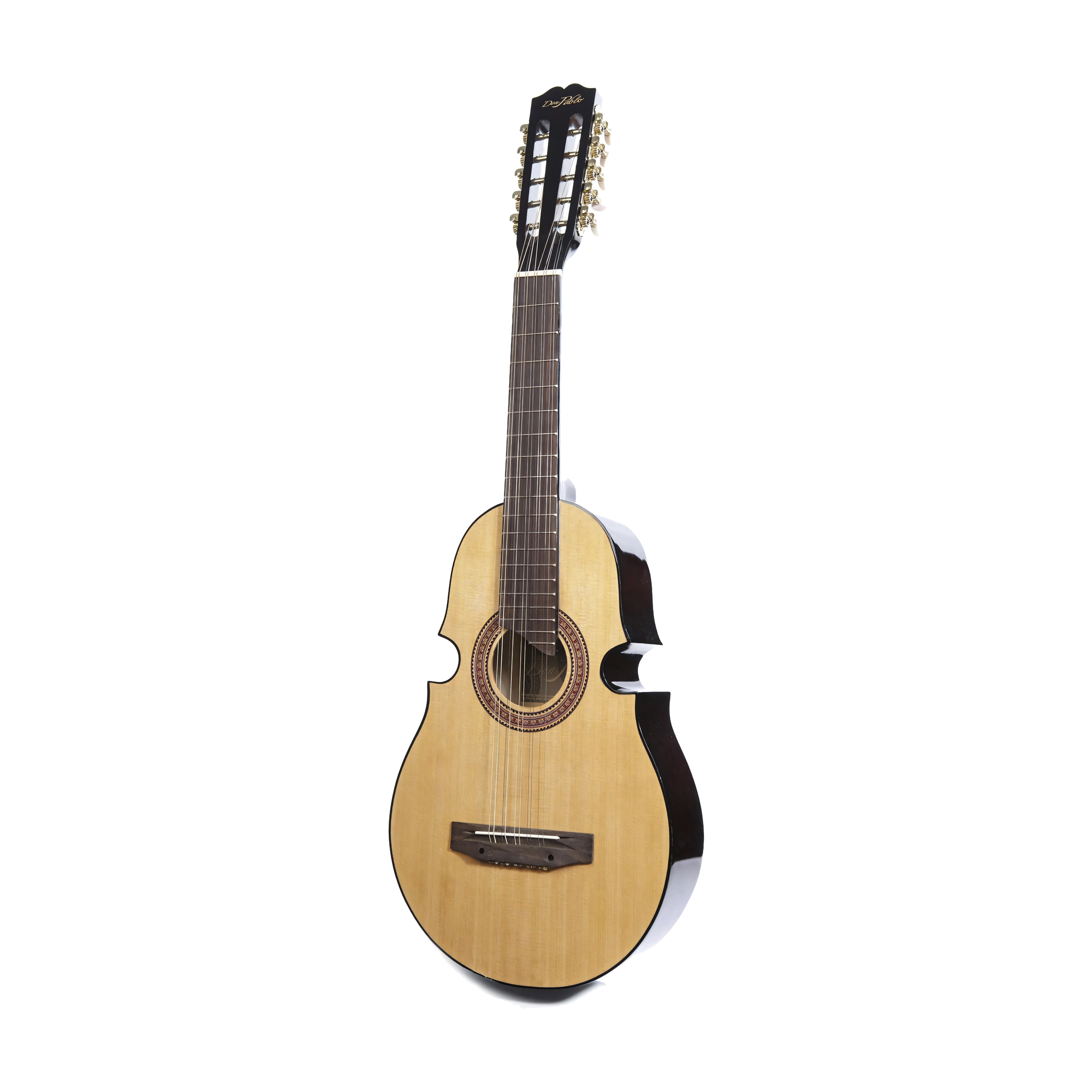 Don Pablo DP-4EQWB Puerto Rican Cuatro - Electro-Acoustic. Angled view on a white background.