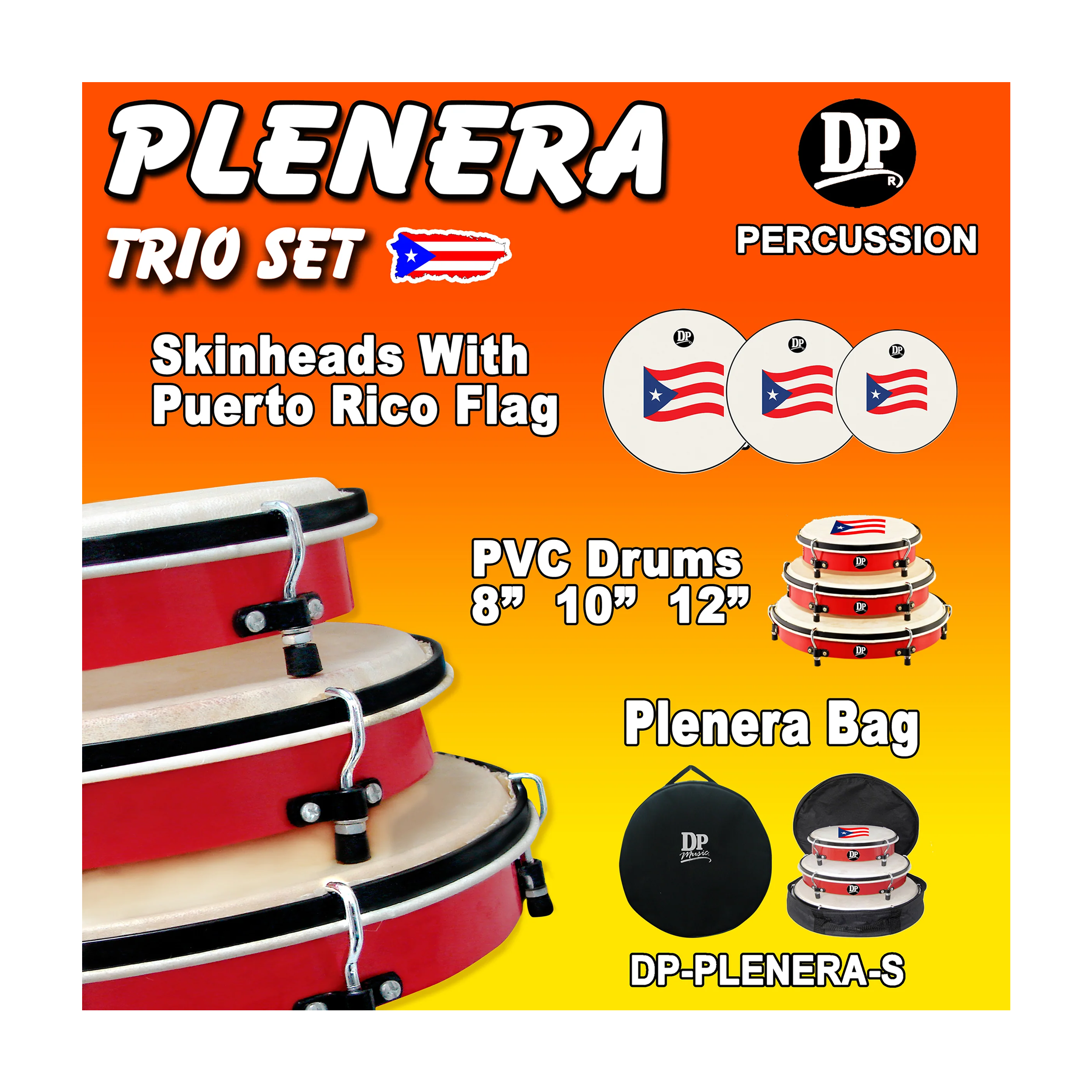 Pleneras Set Don Pablo With Puerto Rican Flag
