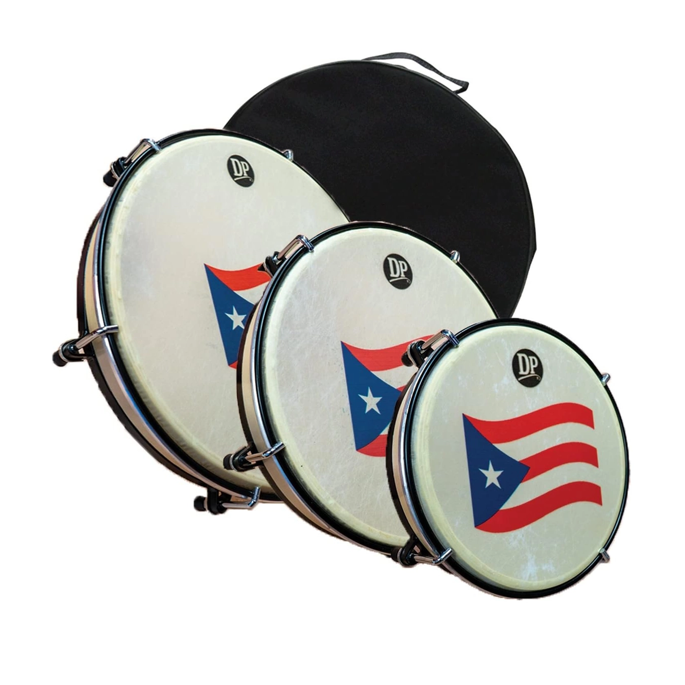 DP Music Panderos de Plena Set Puerto Rico Flag - Wood
