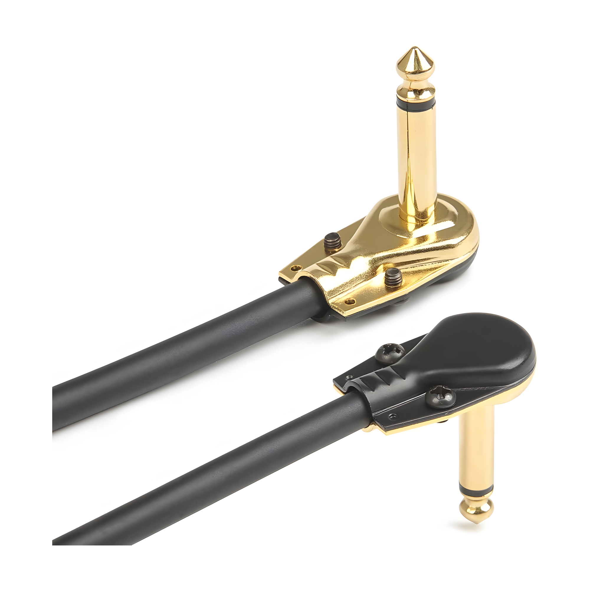 PBS 1/4 Inch Golden Right Angle Mono TS Jack Instrument Patch Cable DS-05