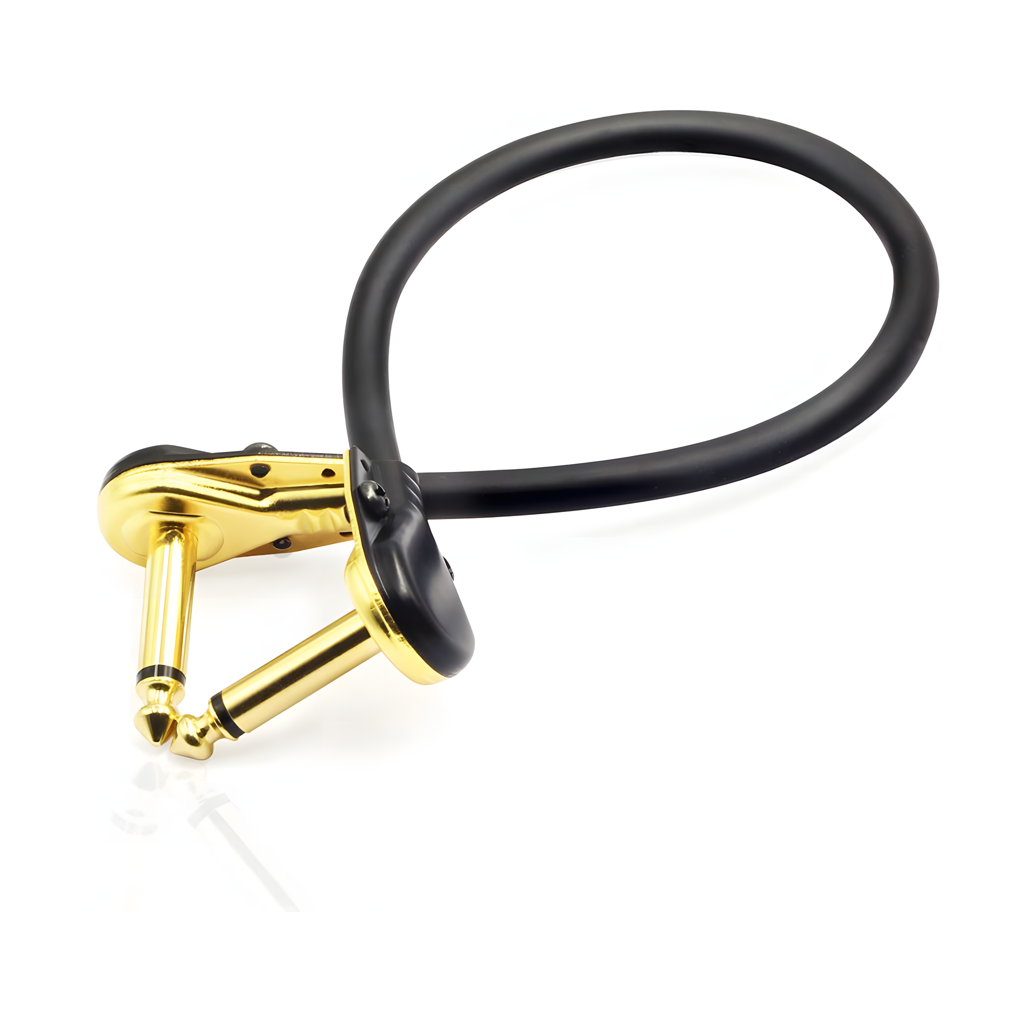 PBS 1/4 Inch Golden Right Angle Mono TS Jack Instrument Patch Cable DS-05