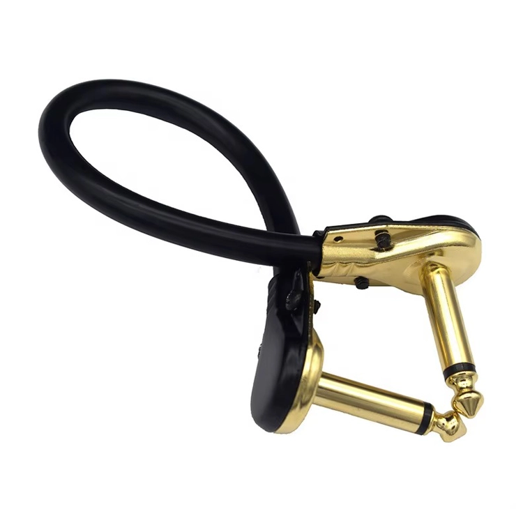 PBS 1/4 Inch Golden Right Angle Mono TS Jack Instrument Patch Cable