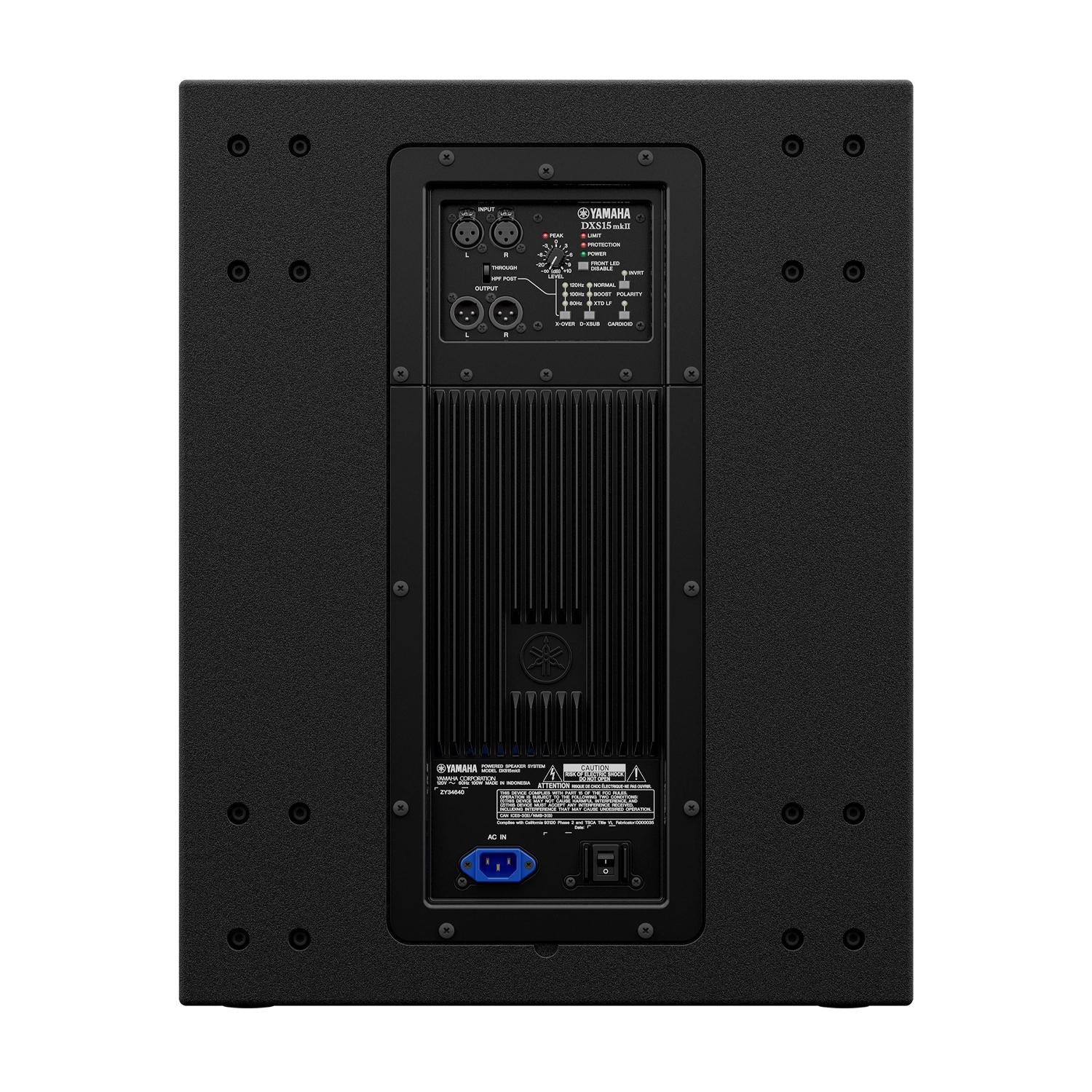 Yamaha DXS15mkII 1020W 15 inch Powered Subwoofer back panel view