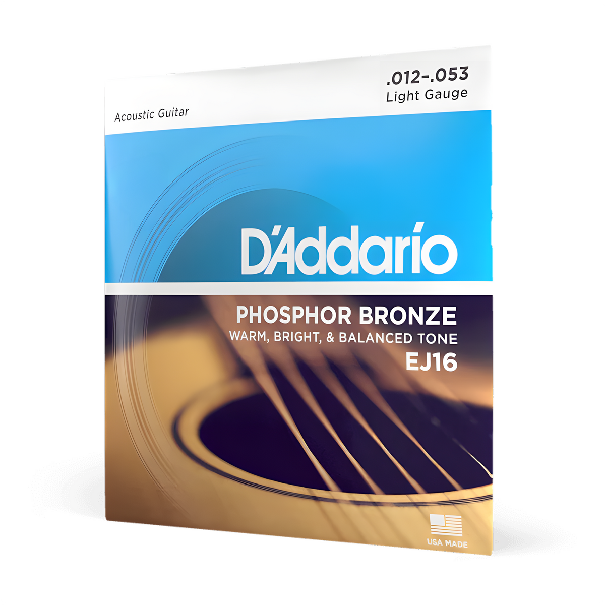 Juego de Cuerdas para Guitarra Acústica D'Addario EJ16 de Bronce Fosforado Ligero