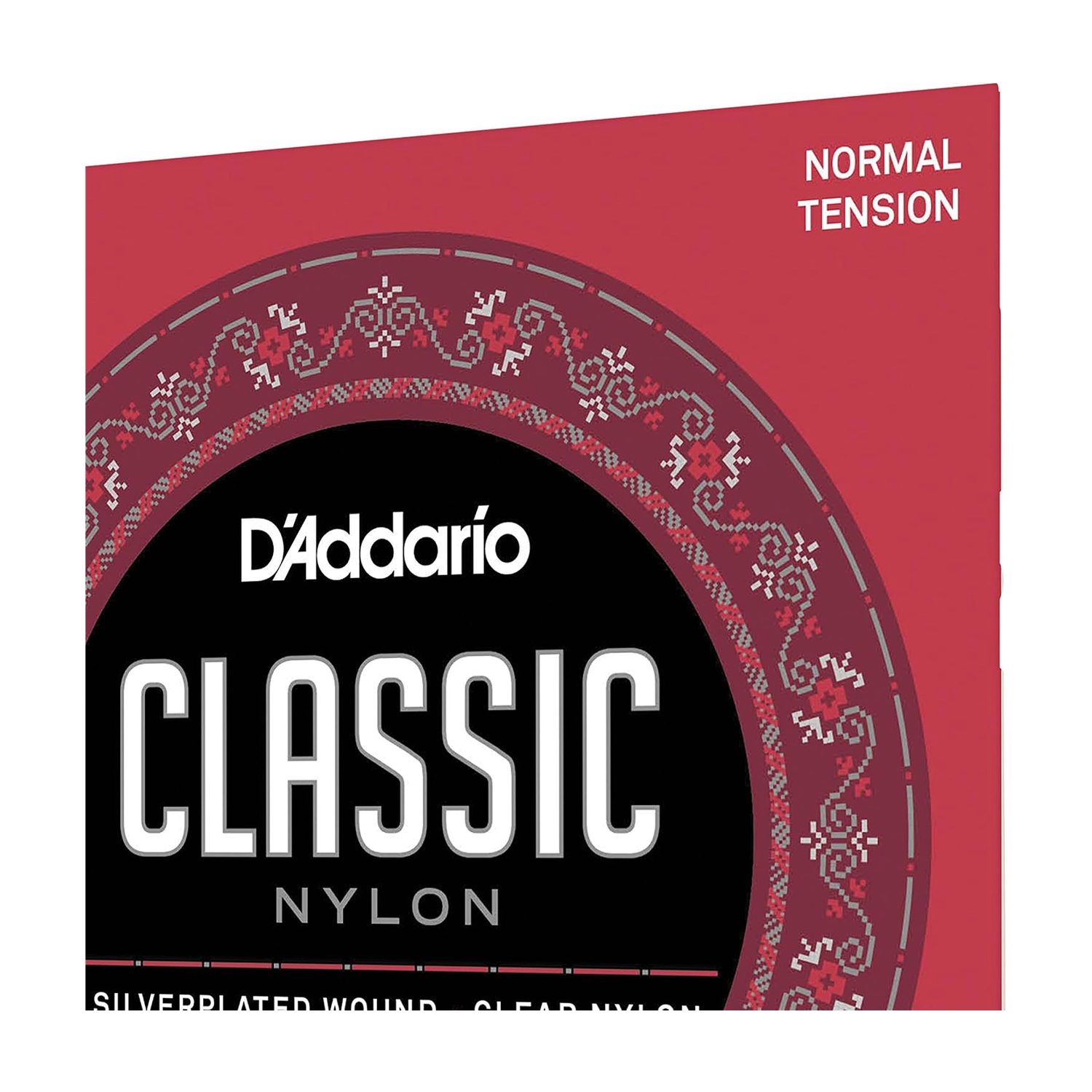 D'Addario EJ27N Normal Tension Classical Guitar Strings - front panel close up view