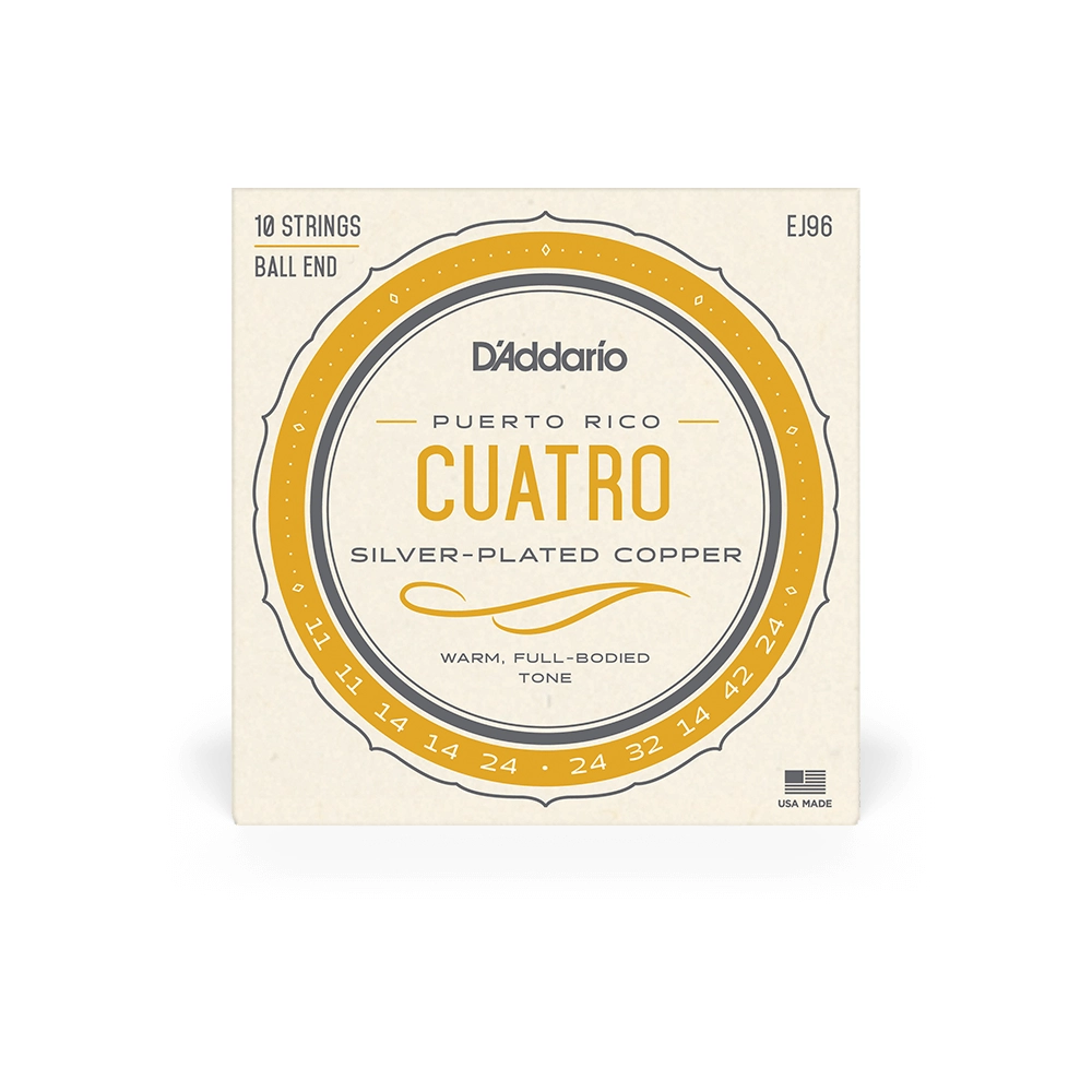 D'Addario Silver Plated Copper Puerto Rican Cuatro Strings 10 String Set