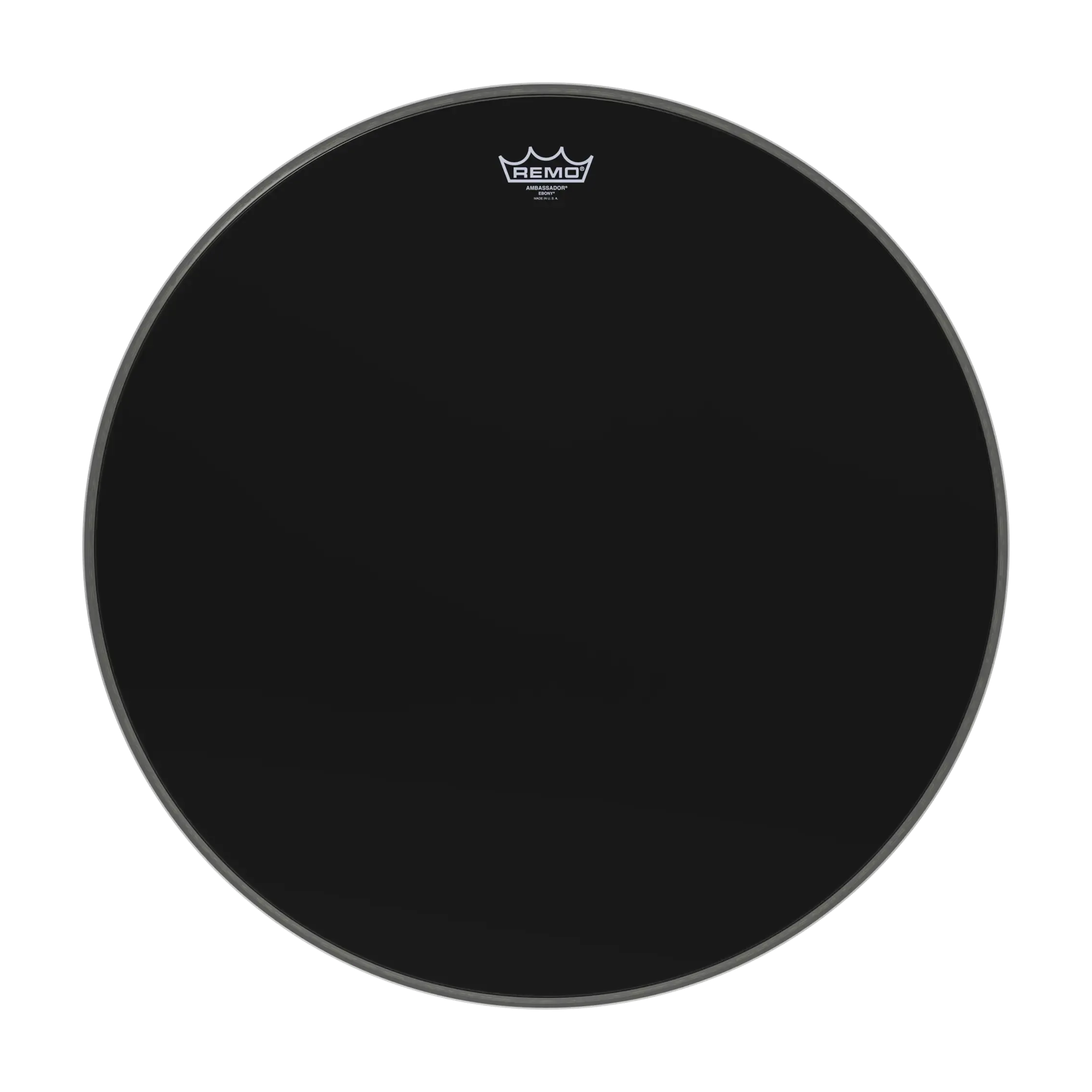 Front view of Remo Ambassador Ebony ES-0015-00 Drum Head 15"