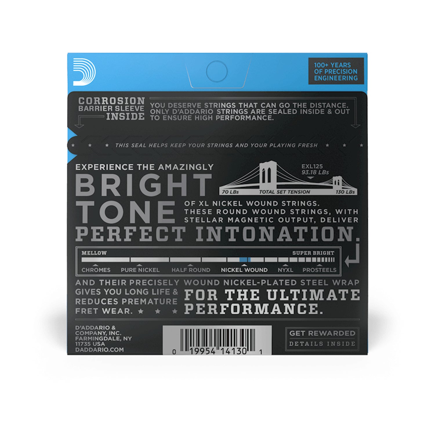 D'Addario EXL125 XL Nickel Wound Electric Guitar Strings - .009-.046 Super Light Top/Regular Bottom