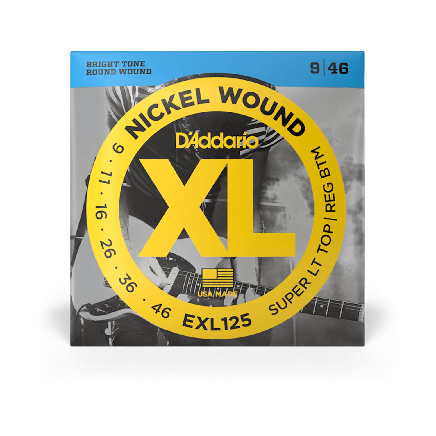 D'Addario EXL125 XL Nickel Wound Electric Guitar Strings - .009-.046 Super Light Top/Regular Bottom