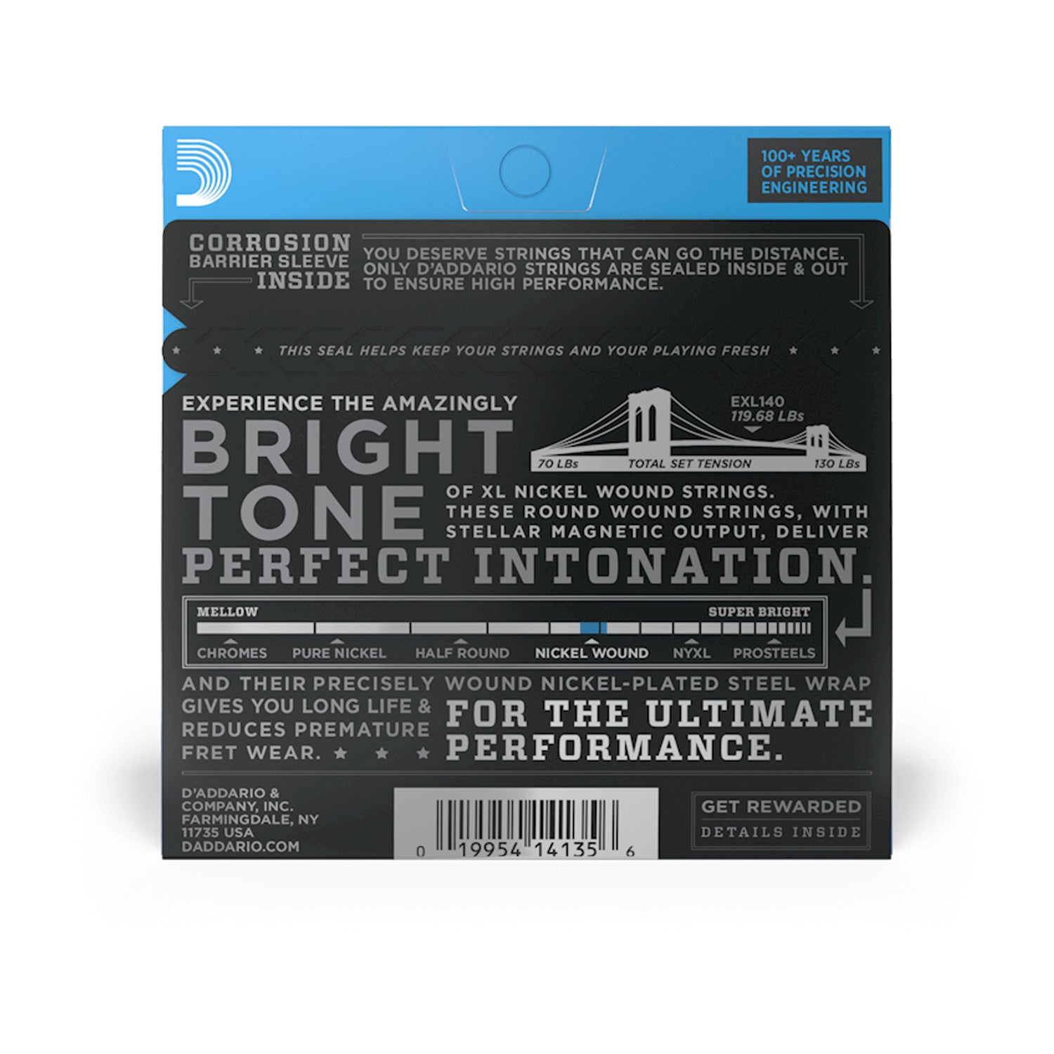 D'Addario EXL140 XL Nickel Wound Electric Guitar Strings - .010-.052 Light Top/Heavy Bottom