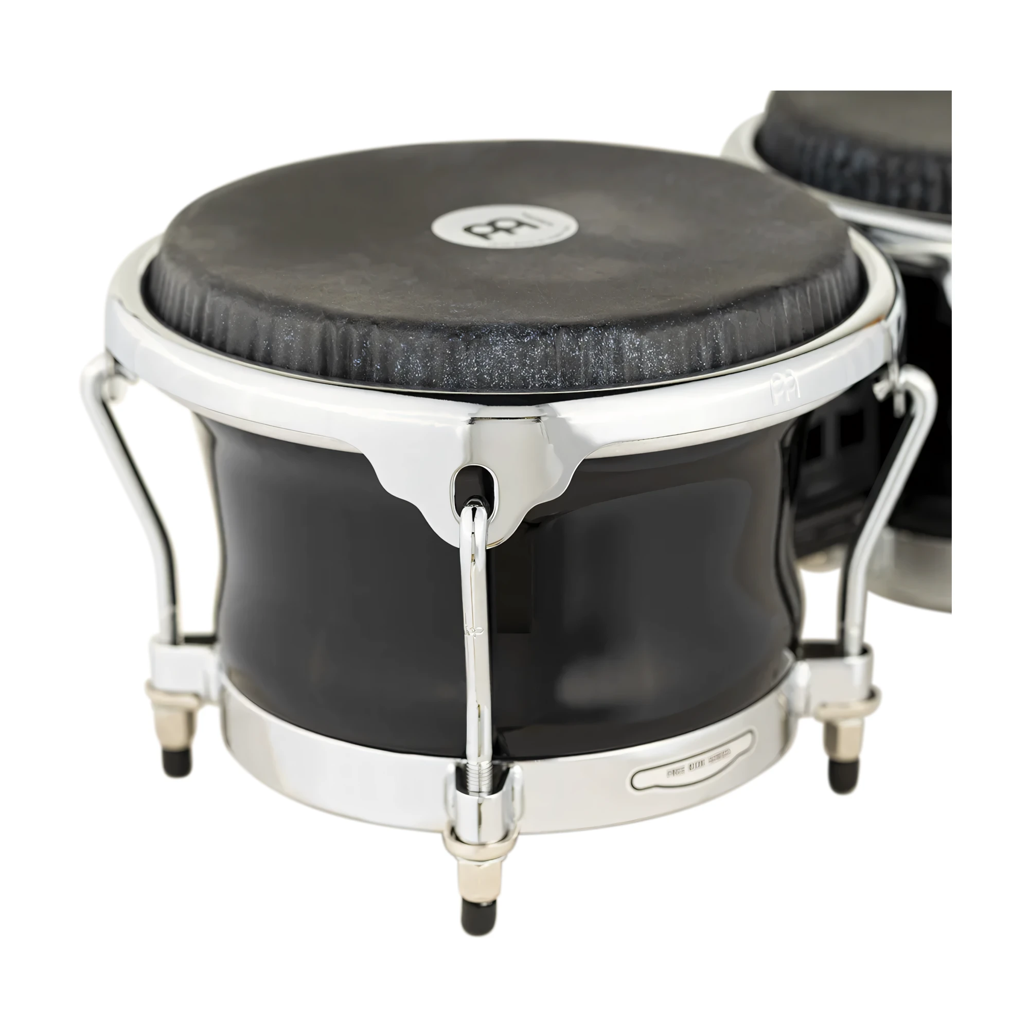 Close up view of Meinl Percussion FFBR400BK Fibercraft Series Fiberglass Bongos - Black