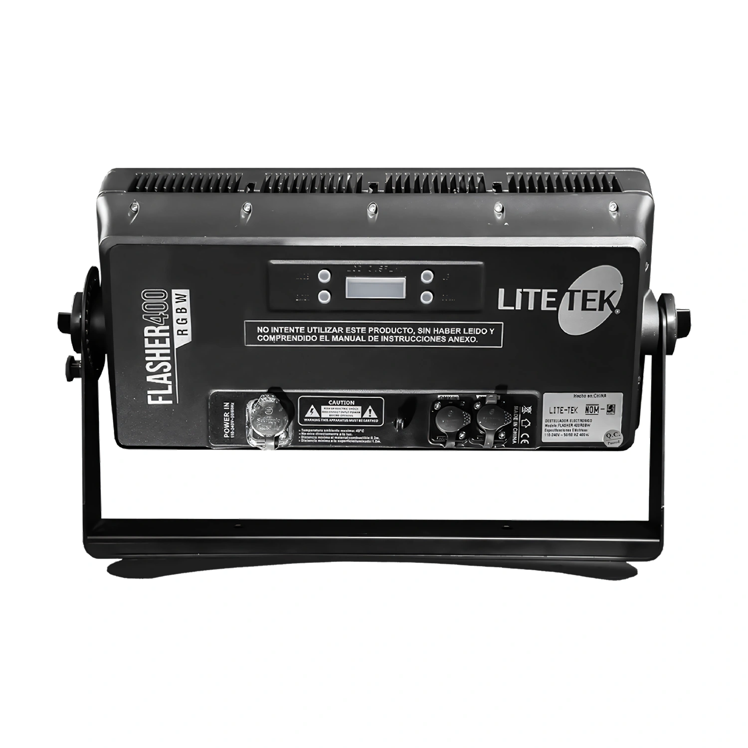 Lite Tek Flasher 400 RGBW LED Strobe back side panel view