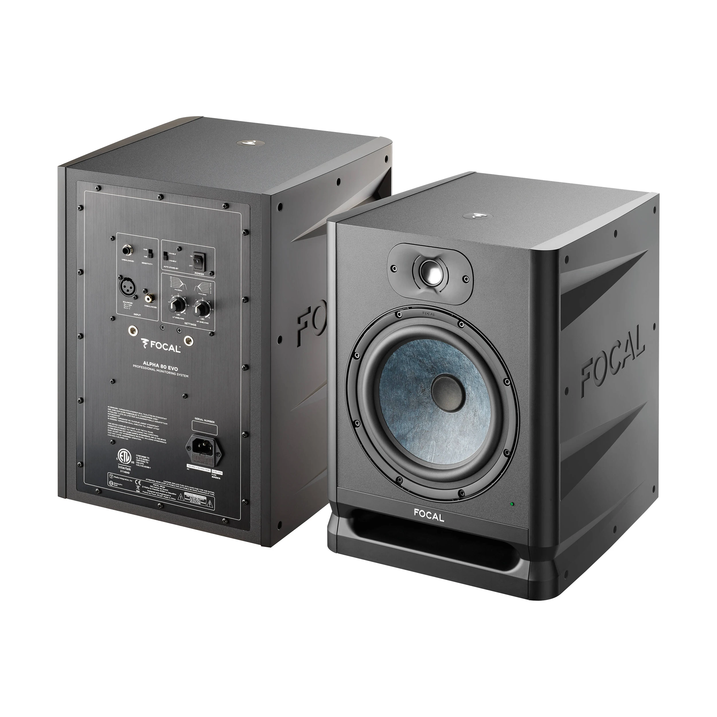 Full view of Focal Alpha 80 Evo 8" Powered Studio Monitor