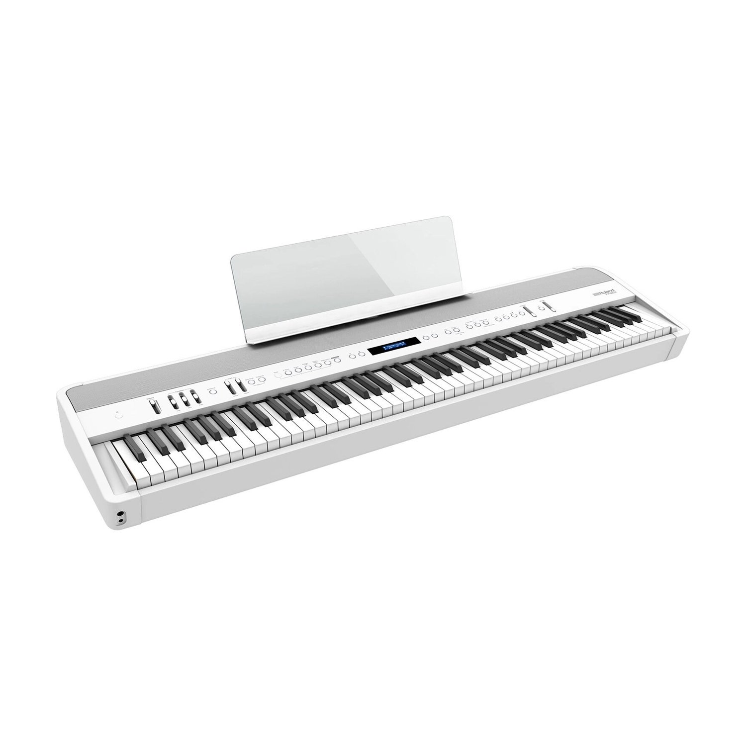 Roland FP-90X Digital Piano in white front side panel view