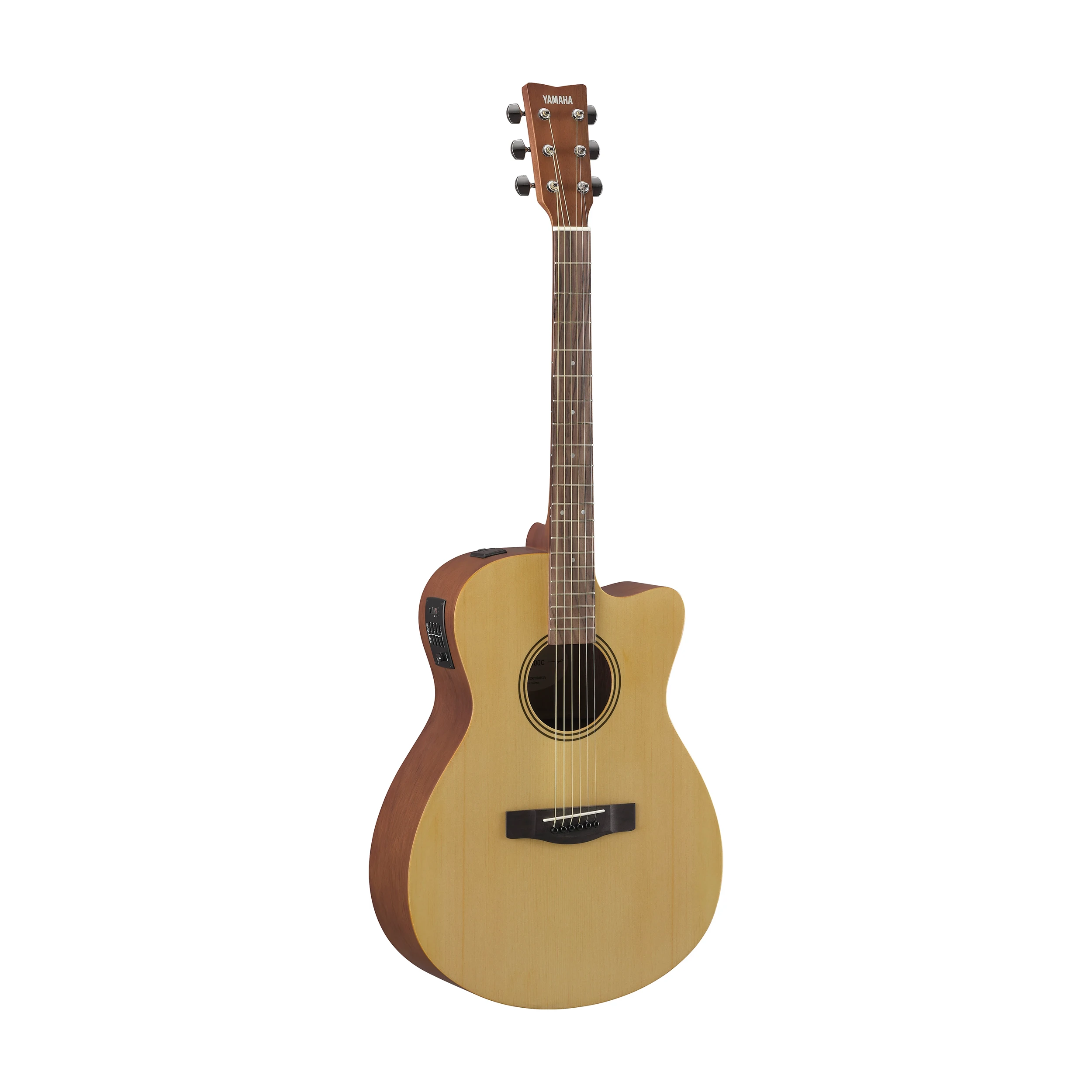 Full view of Yamaha FSX400C Natural Satin Cutaway Concert Acoustic/Electric Guitar