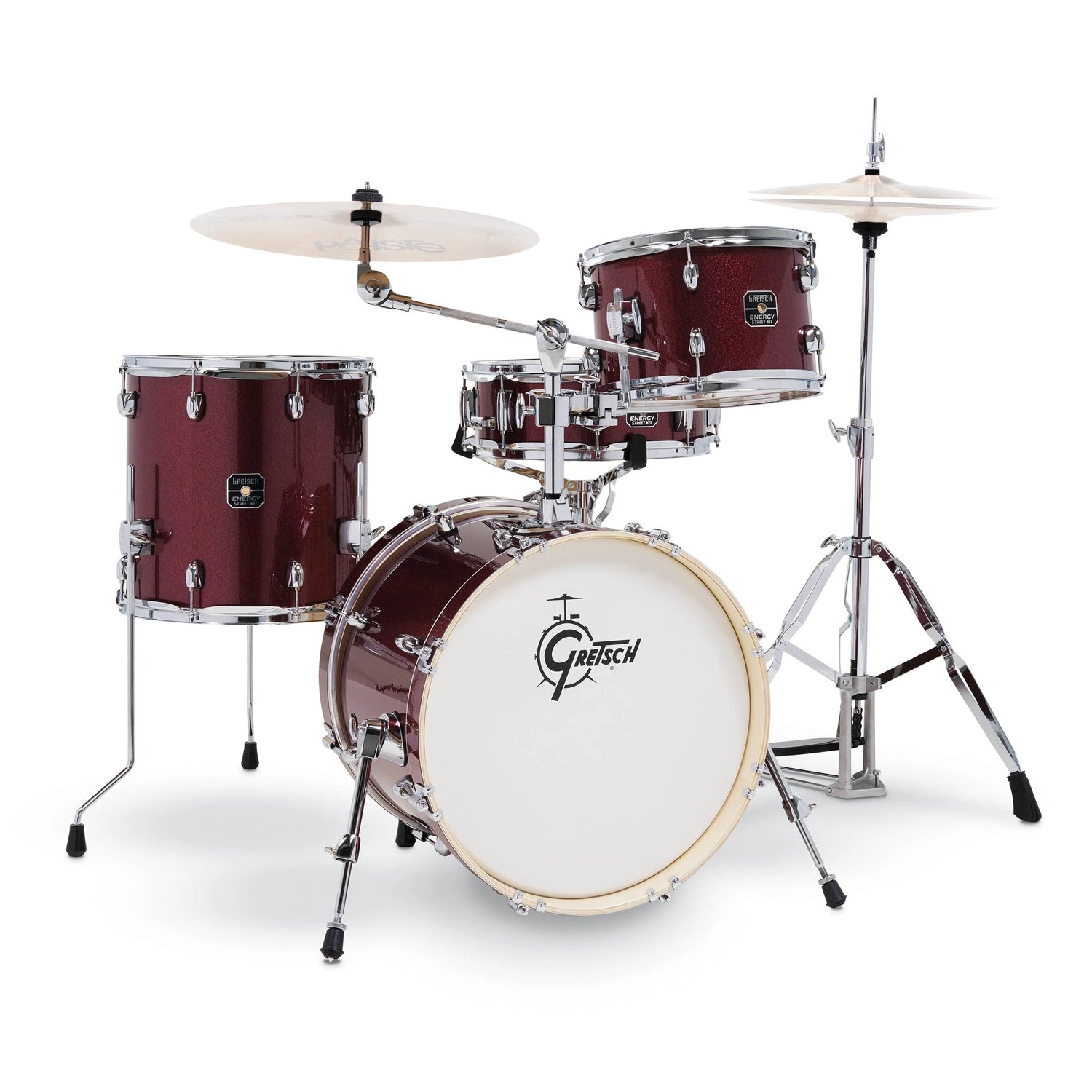 Gretsch Energy 4 Piece Drum Kit with 18″ Bass Drum - Red Sparkle