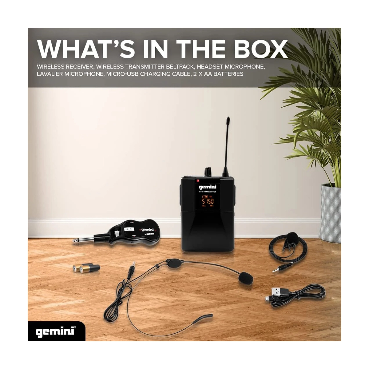 Gemini GMU-HSL100 Bodypack UHF Wireless Microphone System