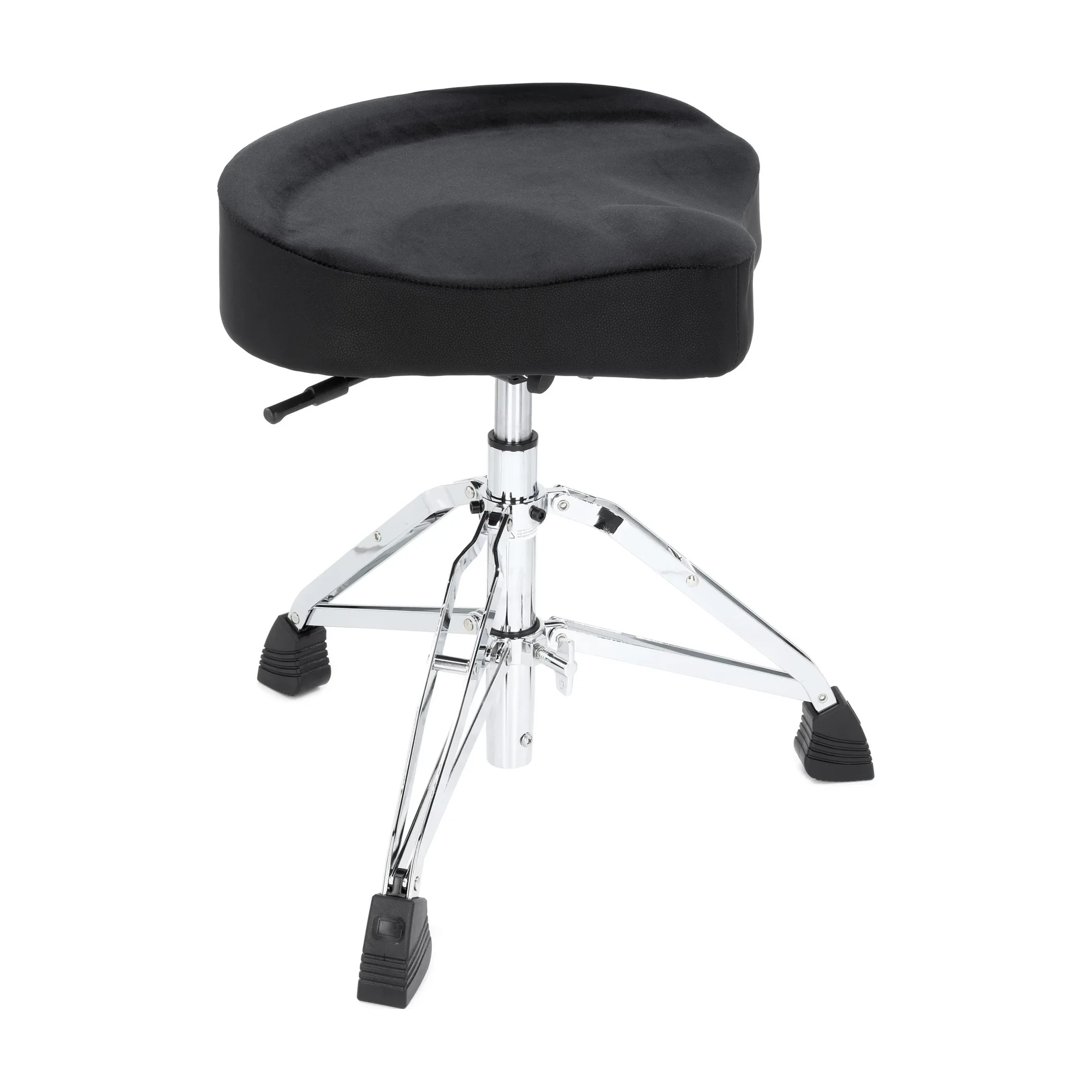 Front angle view of Gator GP-DTH-ASD-BK Air Glide Saddle Seat Drum Throne